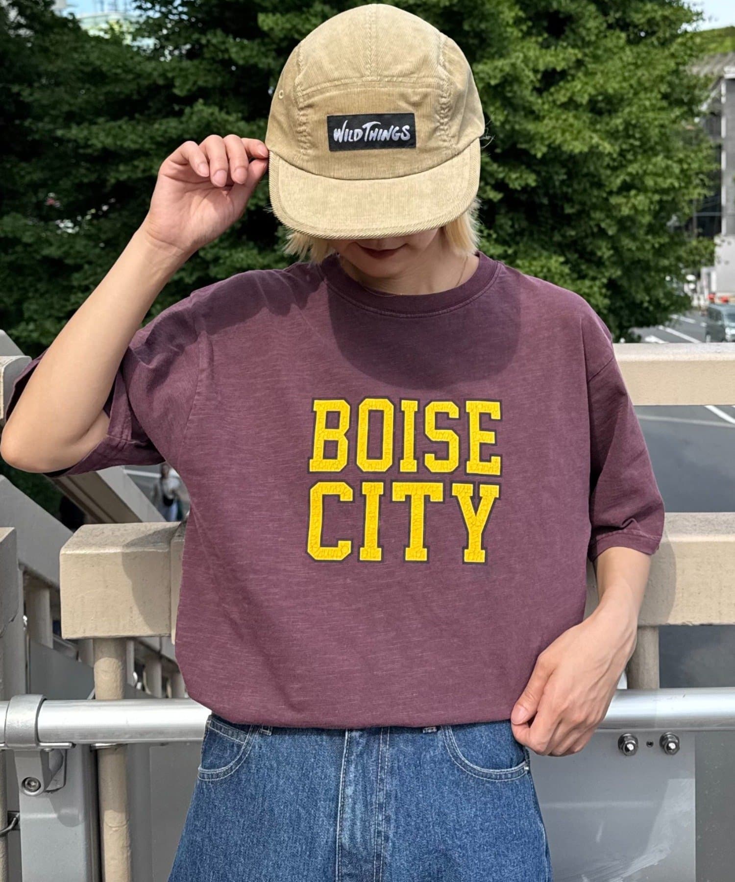 CIAOPANIC TYPY(チャオパニックティピー) 【UNISEX】ピグメント加工スラブカレッジロゴTEE