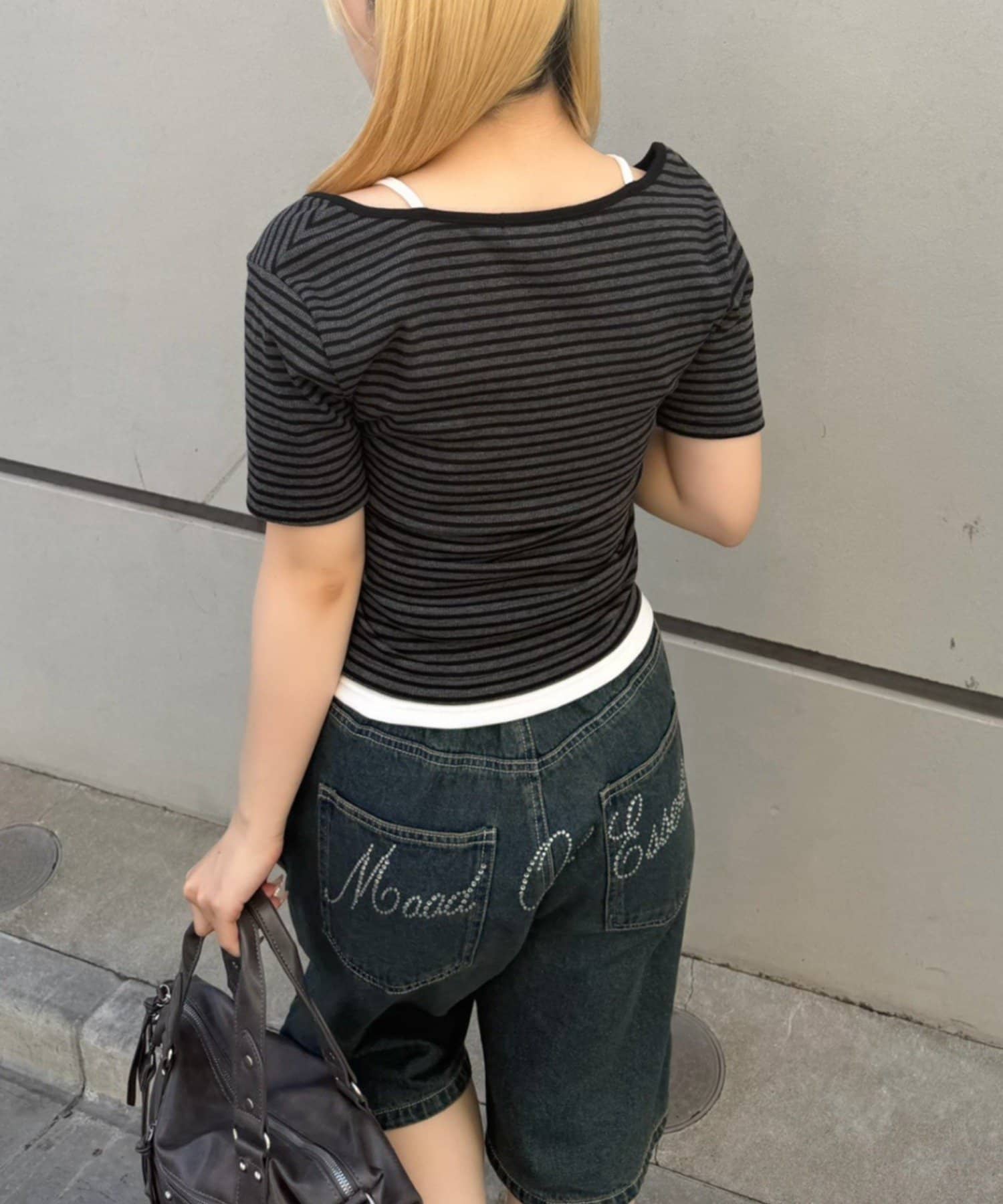 NICE CLAUP / OLIVE des OLIVE OUTLET(ナイスクラップ  / オリーブ デ オリーブ アウトレット) 【ANOTHER BRANCH】レースアップレイヤード風プルオーバー