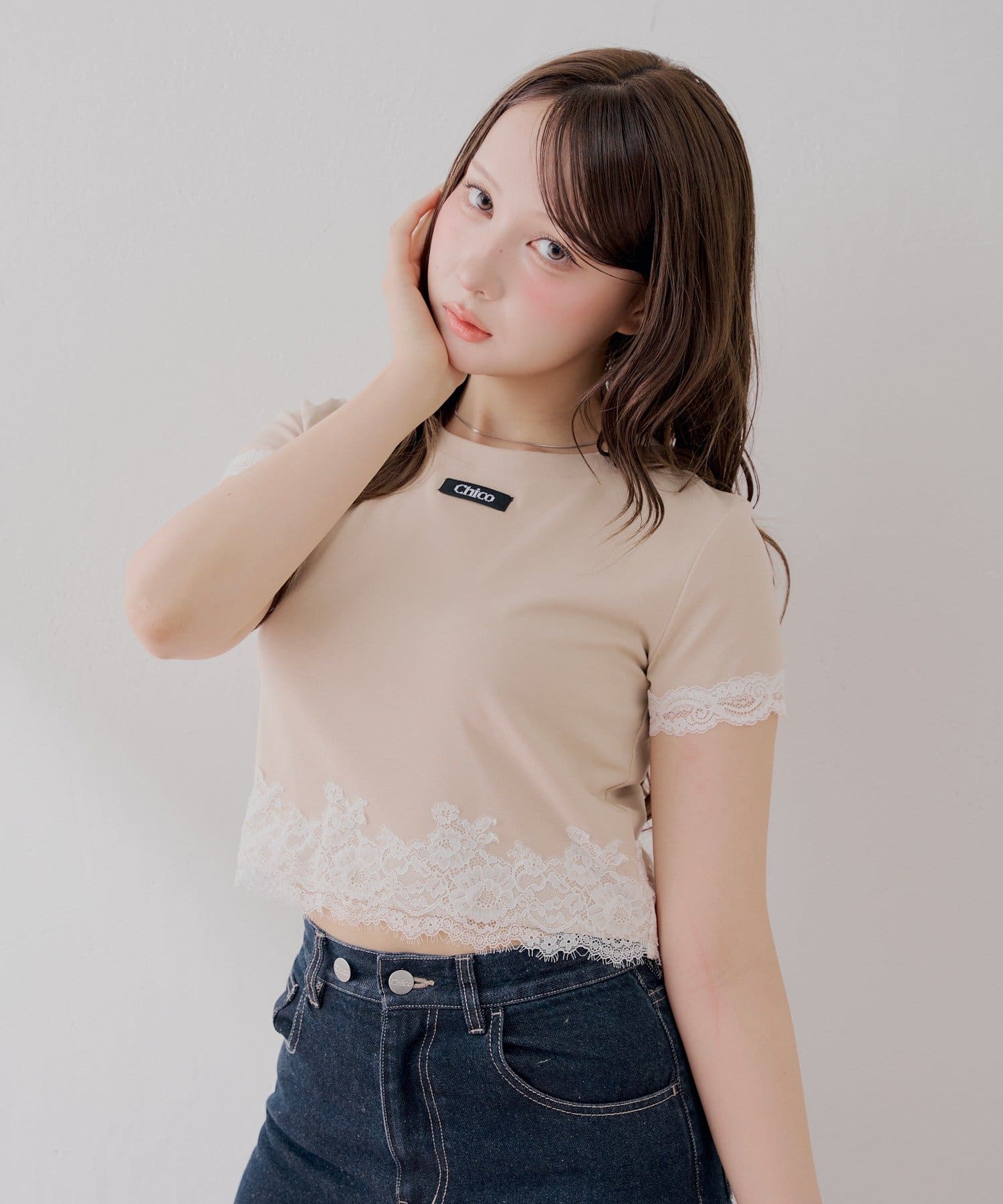 Chico(チコ) 裾レースチビT