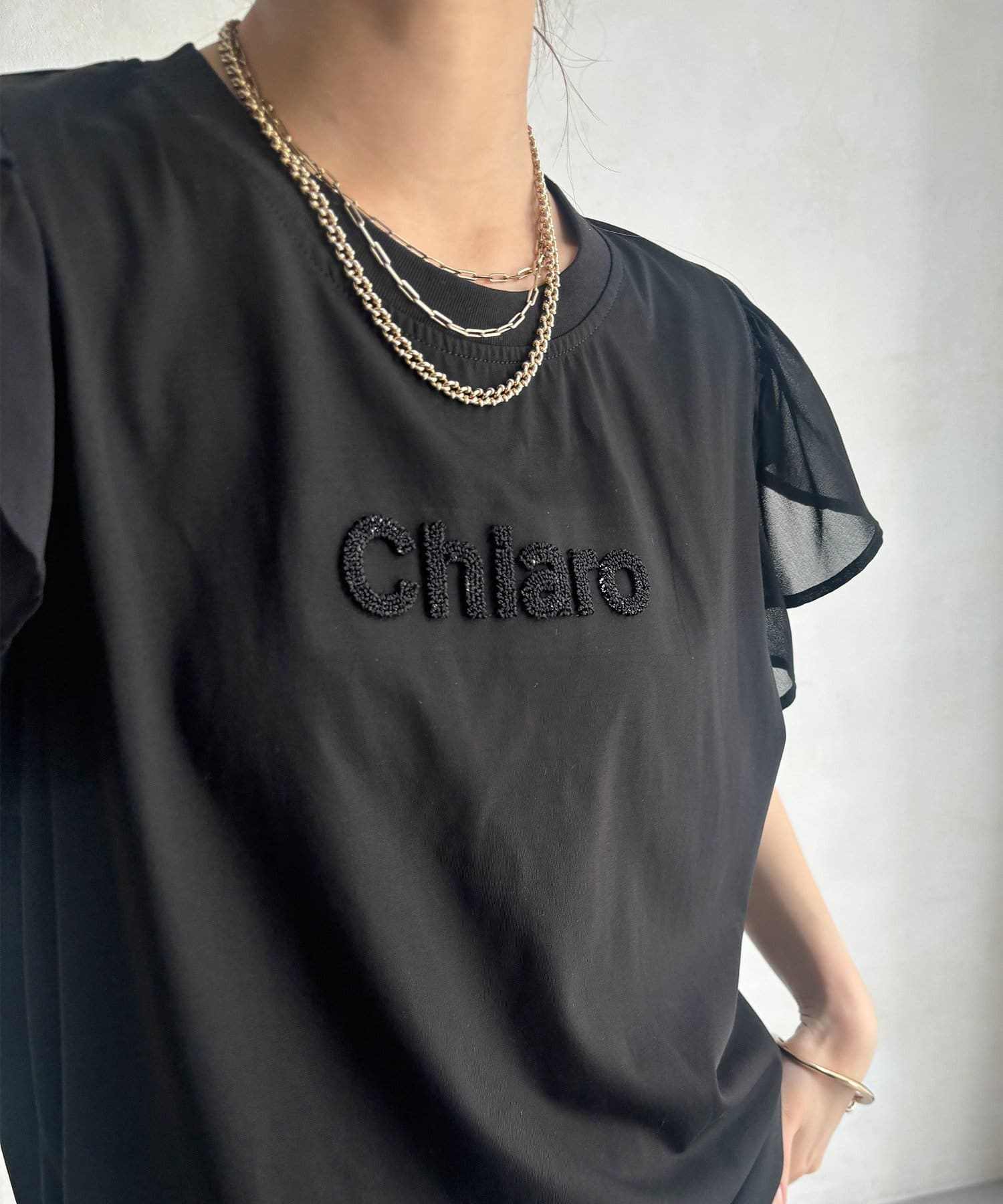 DOUDOU(ドゥドゥ) 【WEB限定】シアーフリルロゴTEE