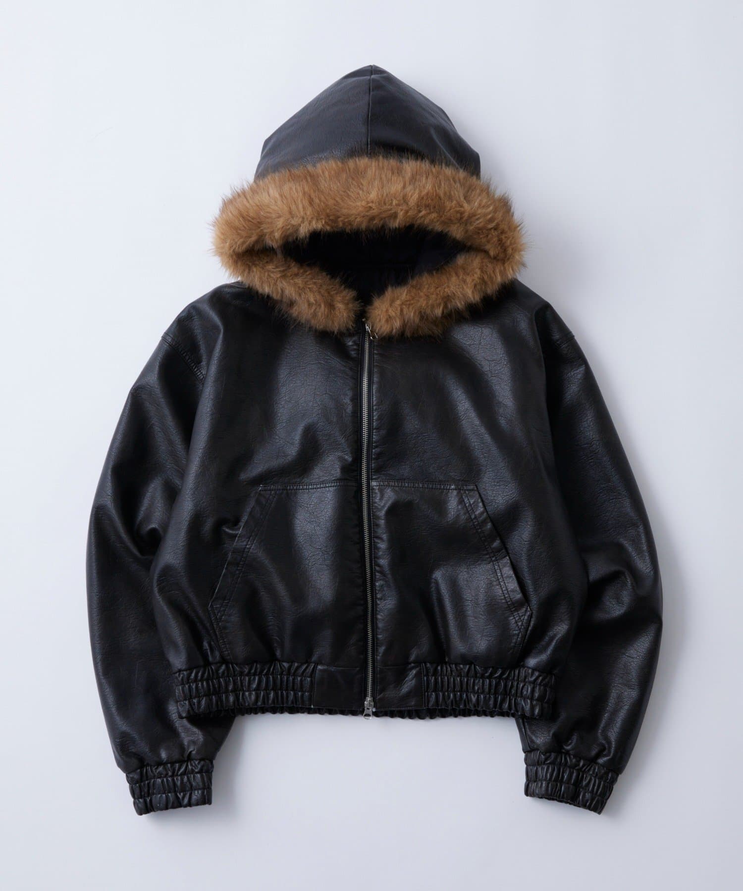 OUTLET(アウトレット) 【WHO'S WHO gallery】レザーファーフードブルゾン