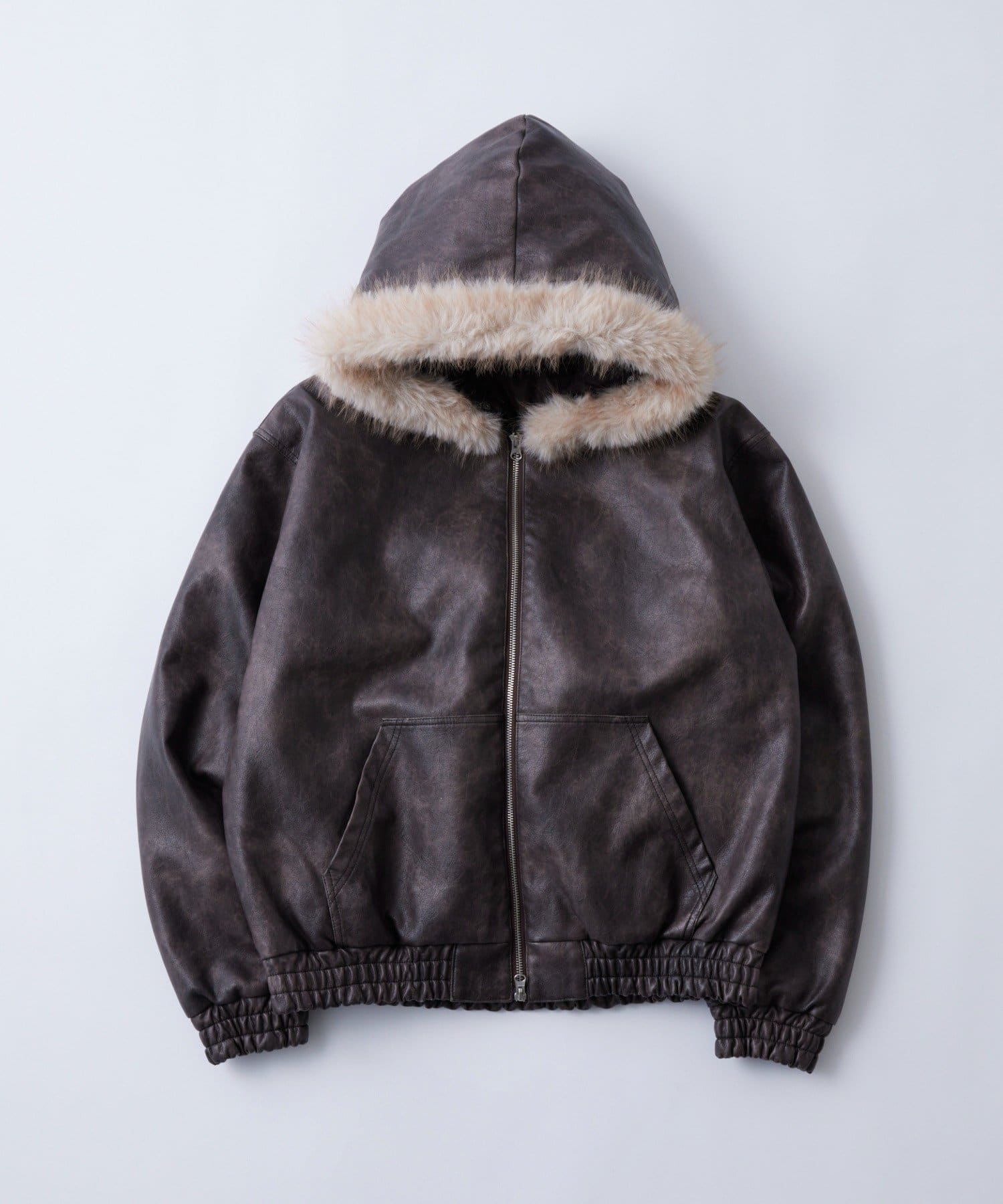 OUTLET(アウトレット) 【WHO'S WHO gallery】レザーファーフードブルゾン