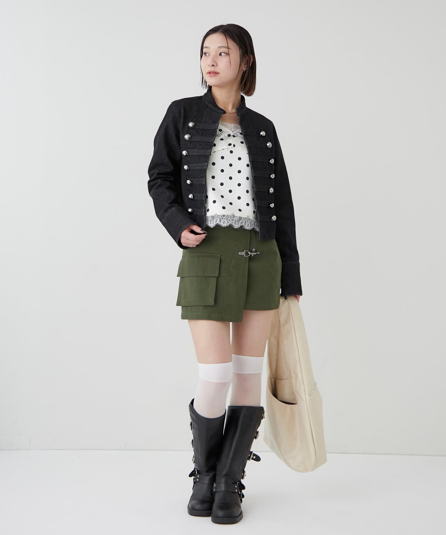 OUTLET(アウトレット) 【WHO'S WHO gallery】ファイヤーマンミリタリーラップスカート