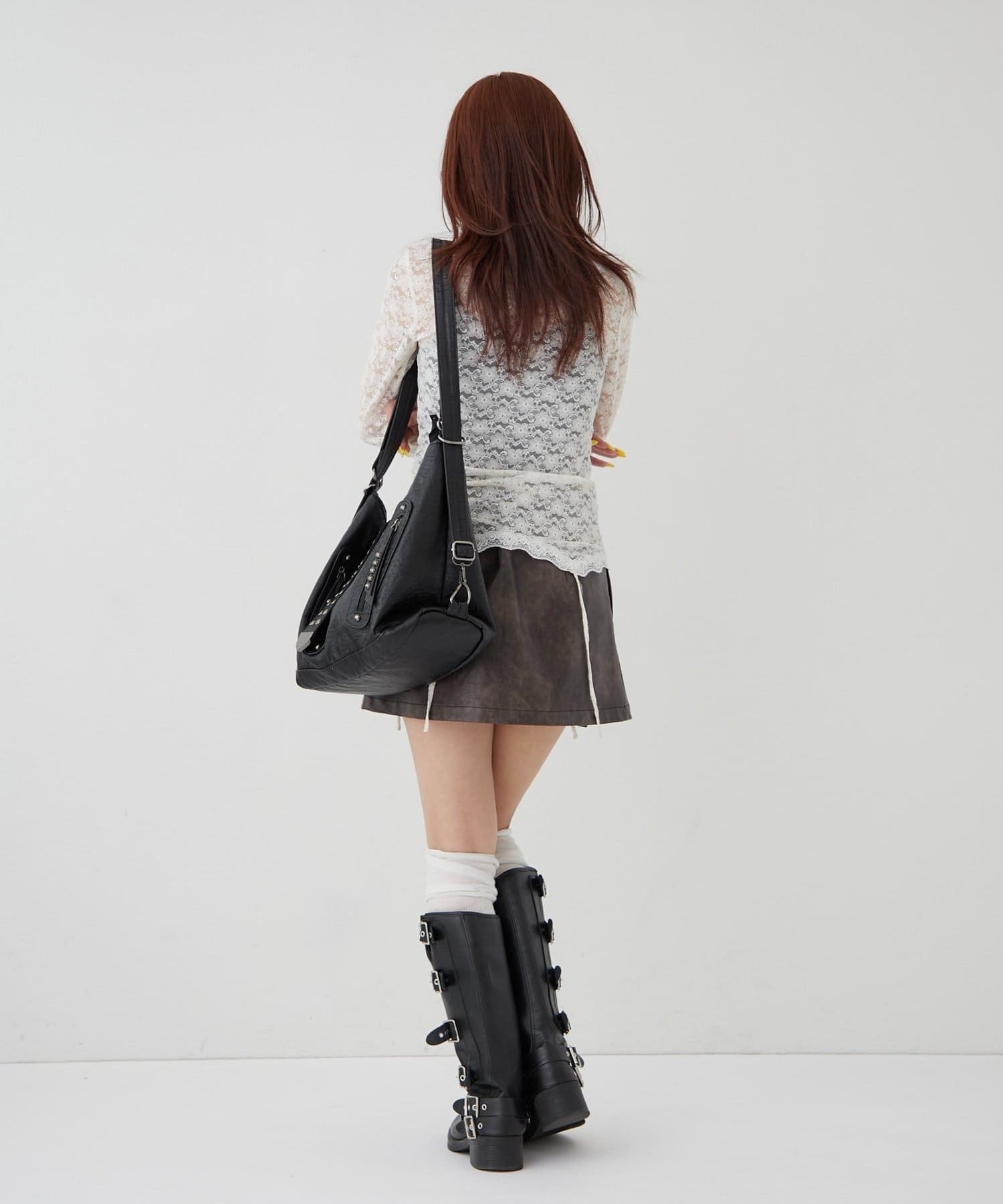 OUTLET(アウトレット) 【WHO'S WHO gallery】ファイヤーマンレザーラップスカート