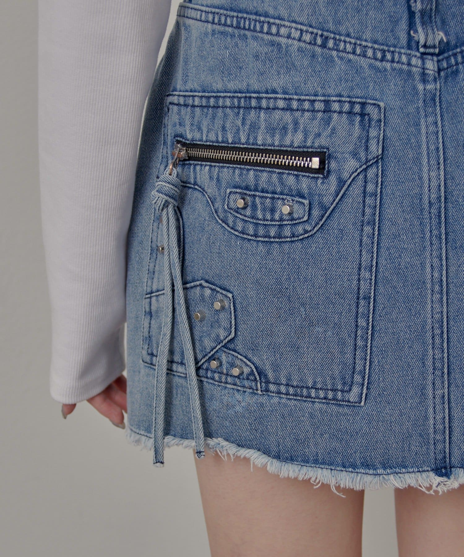 OUTLET(アウトレット) 【mline】ハトメリングデニムミニスカート