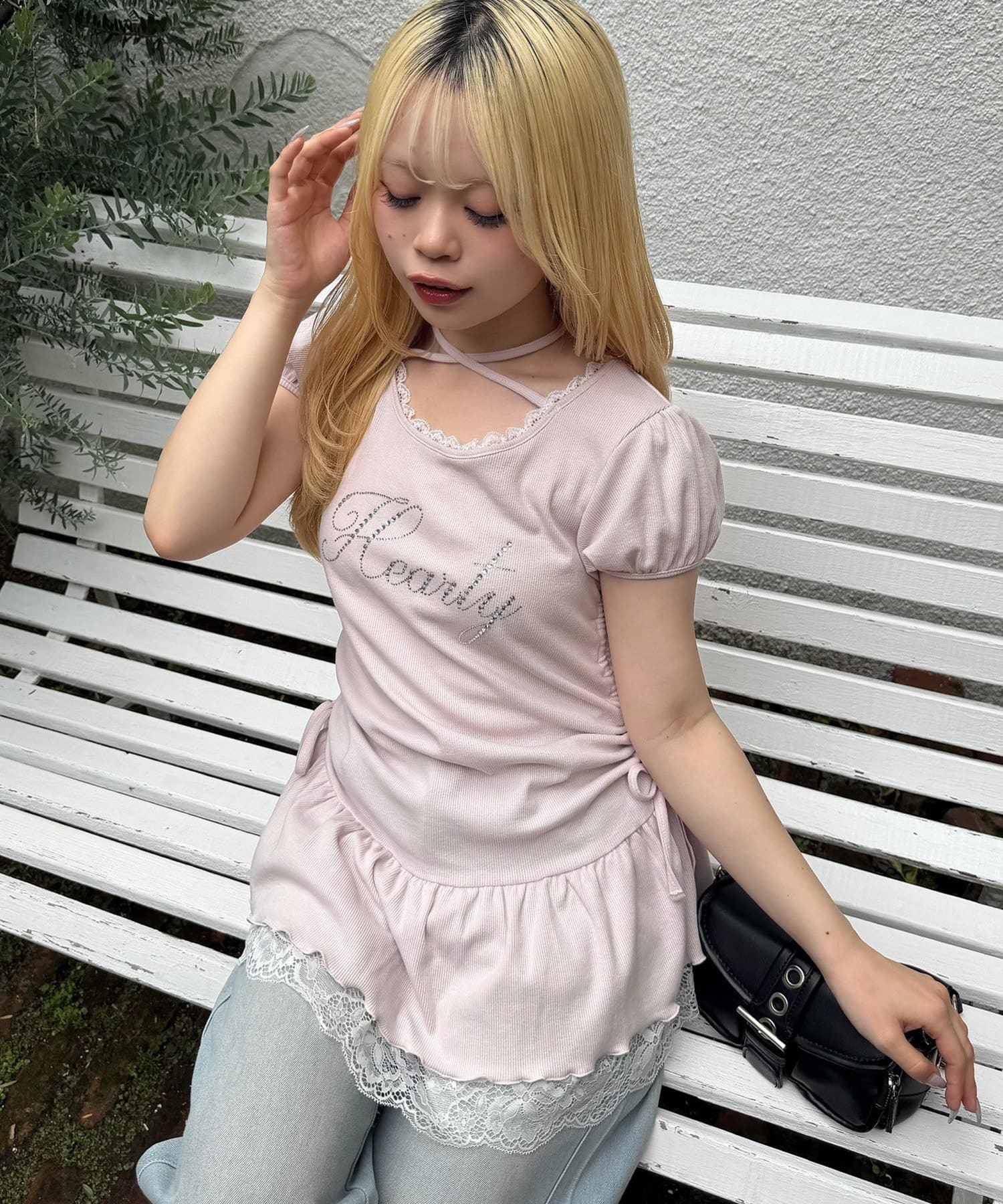 NICE CLAUP / OLIVE des OLIVE OUTLET(ナイスクラップ  / オリーブ デ オリーブ アウトレット) 【continuer】ドロスト裾レースチュニック