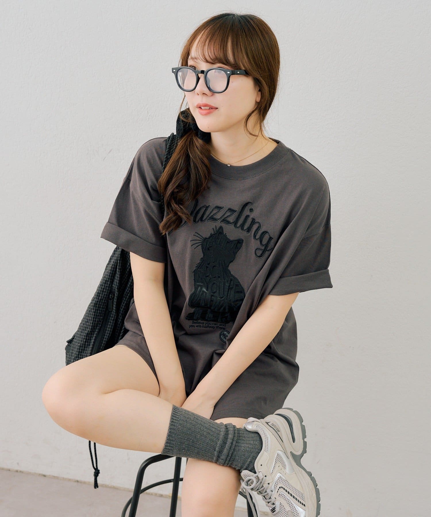 NICE CLAUP / OLIVE des OLIVE OUTLET(ナイスクラップ  / オリーブ デ オリーブ アウトレット) 【ANOTHER BRANCH】アニマル×合皮BIGTシャツ