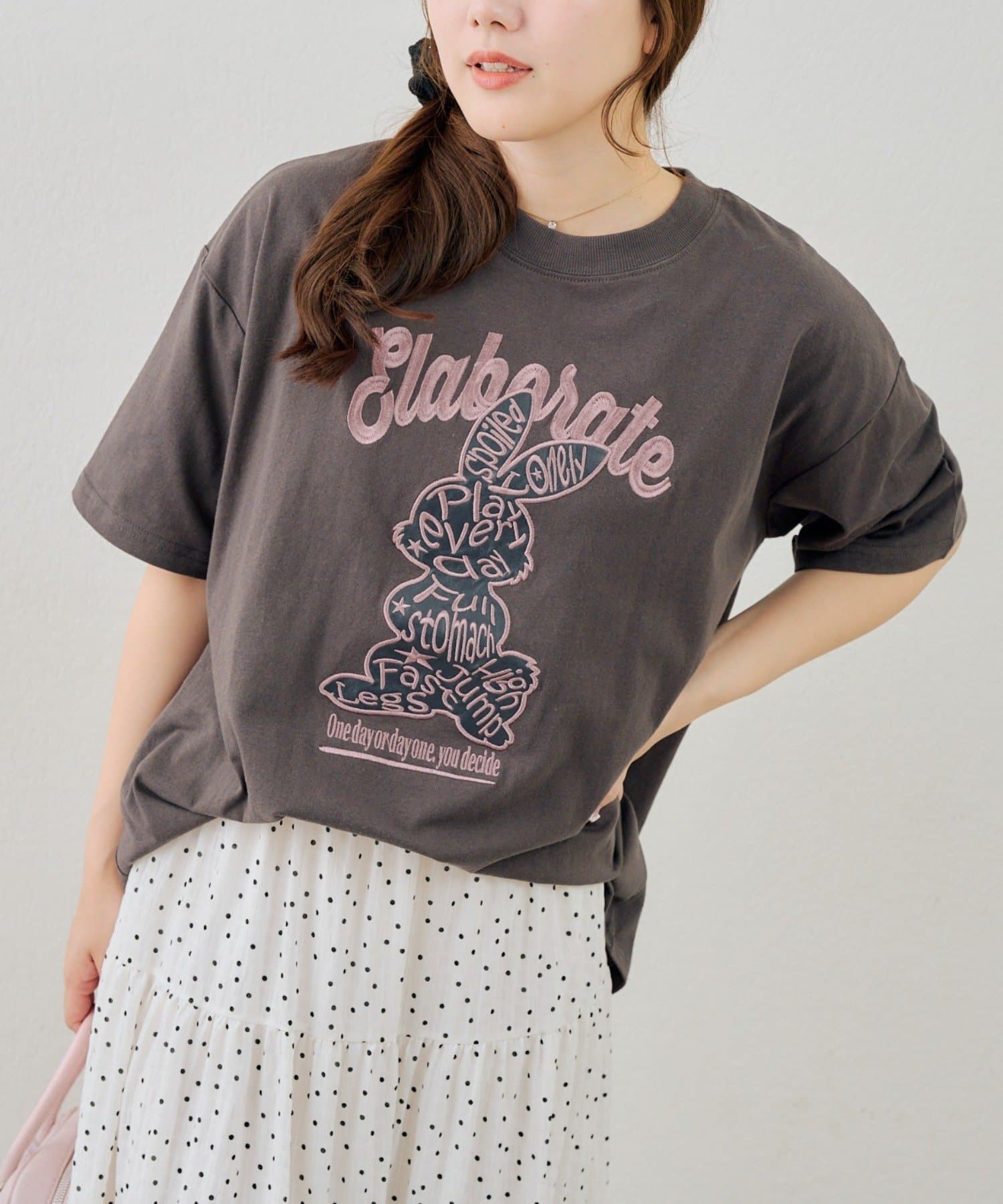 NICE CLAUP / OLIVE des OLIVE OUTLET(ナイスクラップ  / オリーブ デ オリーブ アウトレット) 【ANOTHER BRANCH】アニマル×合皮BIGTシャツ