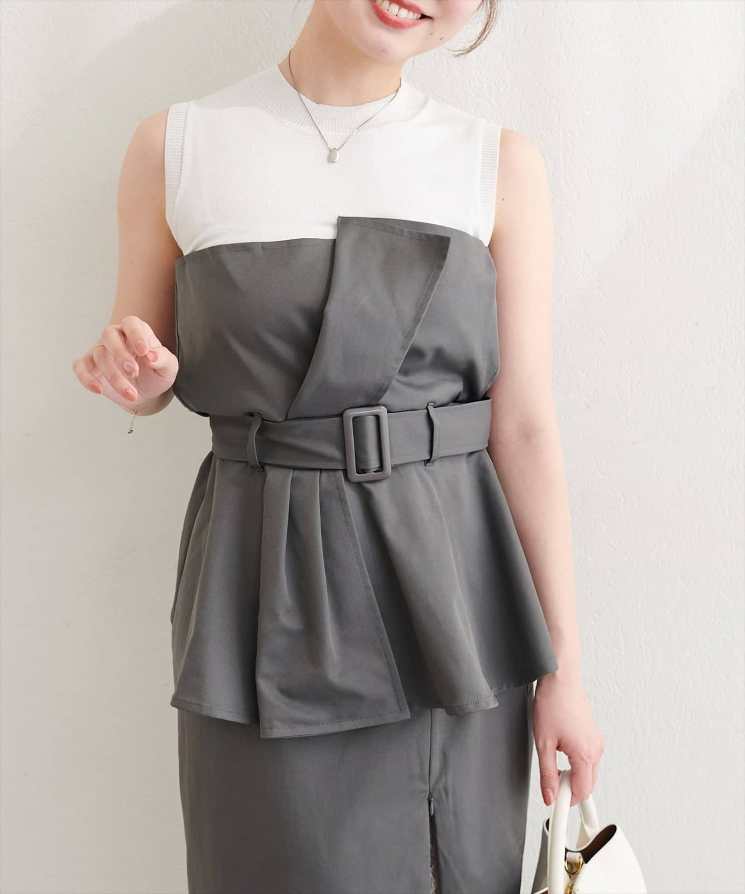 NICE CLAUP / OLIVE des OLIVE OUTLET(ナイスクラップ  / オリーブ デ オリーブ アウトレット) 【natural couture】ニット×ビスチェドッキングT