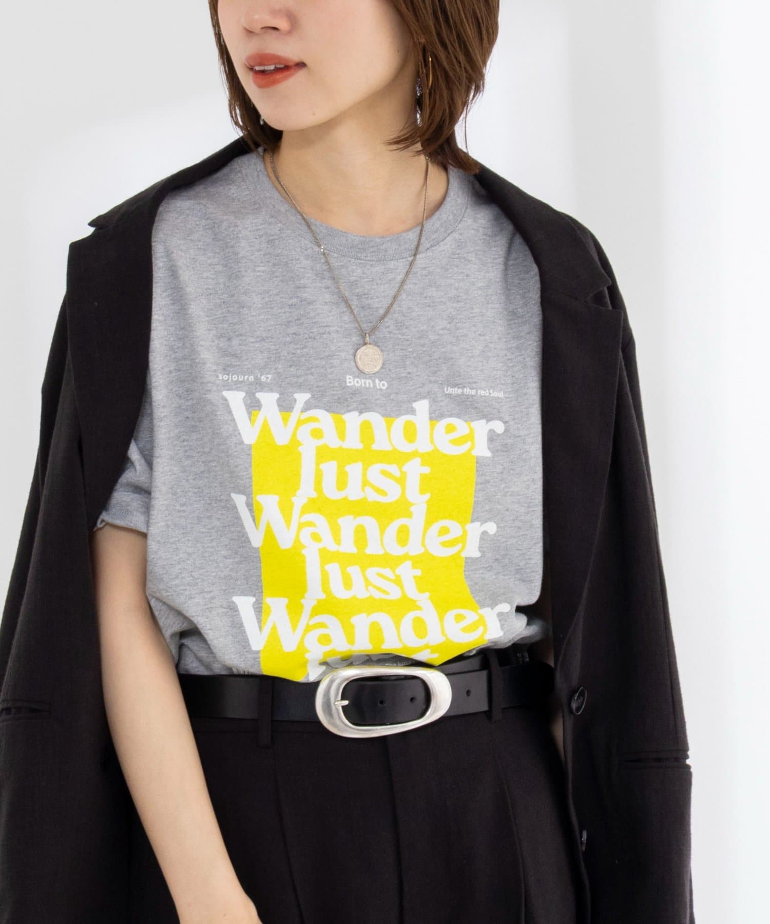 NOLLEY'S(ノーリーズ) Wander lustウォッシャブルワイドシルエットプリントTシャツ