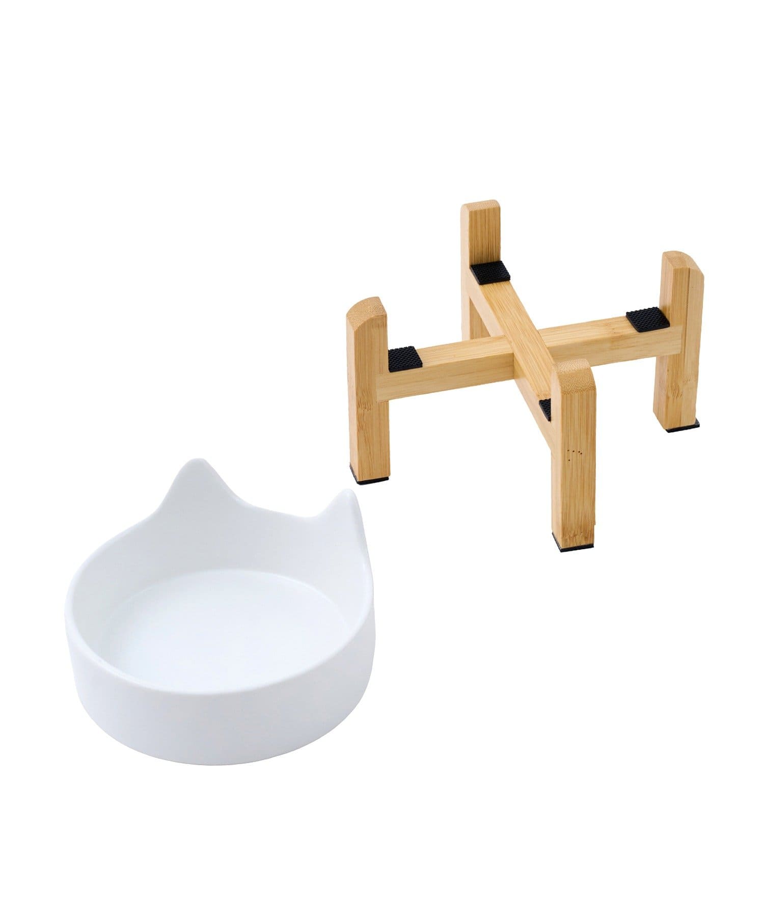 salut!(サリュ) 《WEB限定商品》スタンド付きキャットフードボウル／猫と暮らす