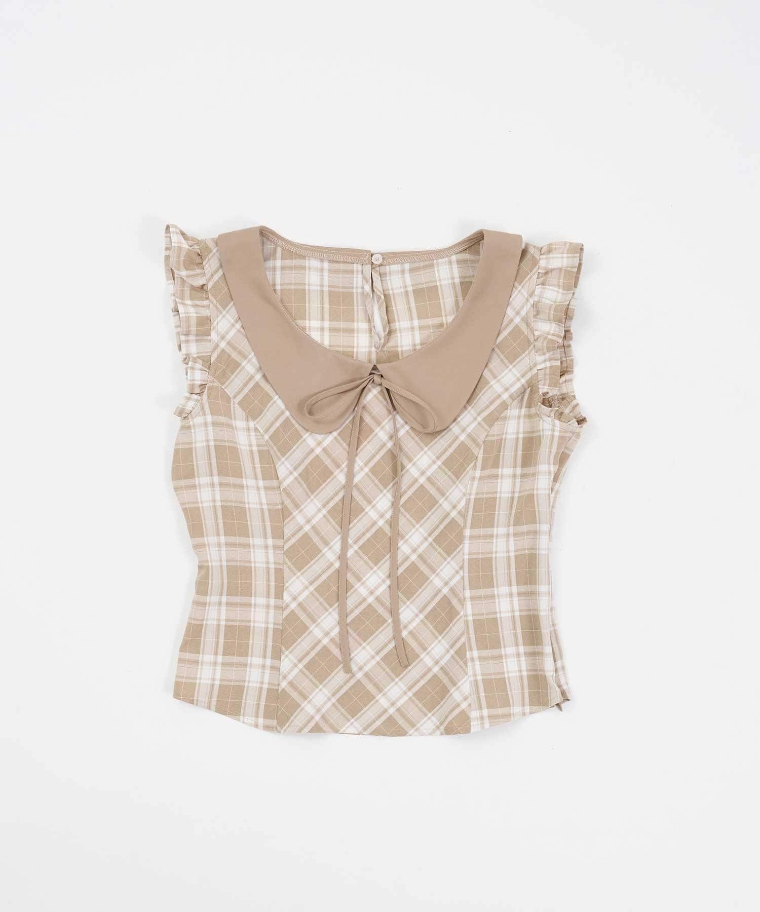 Belle Charme(ベルシャルム) Big Collar Sleeveless Blouse