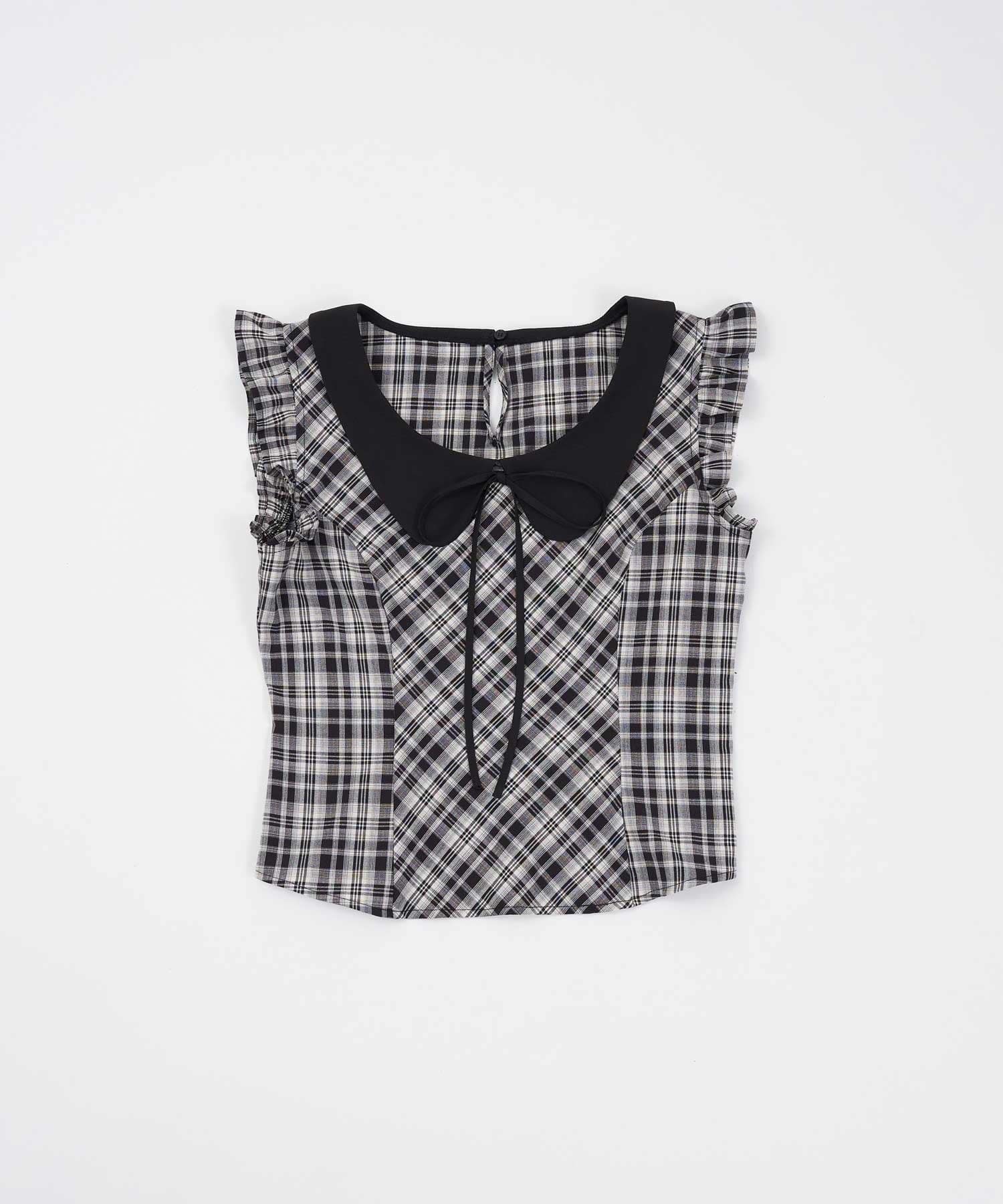 Belle Charme(ベルシャルム) Big Collar Sleeveless Blouse