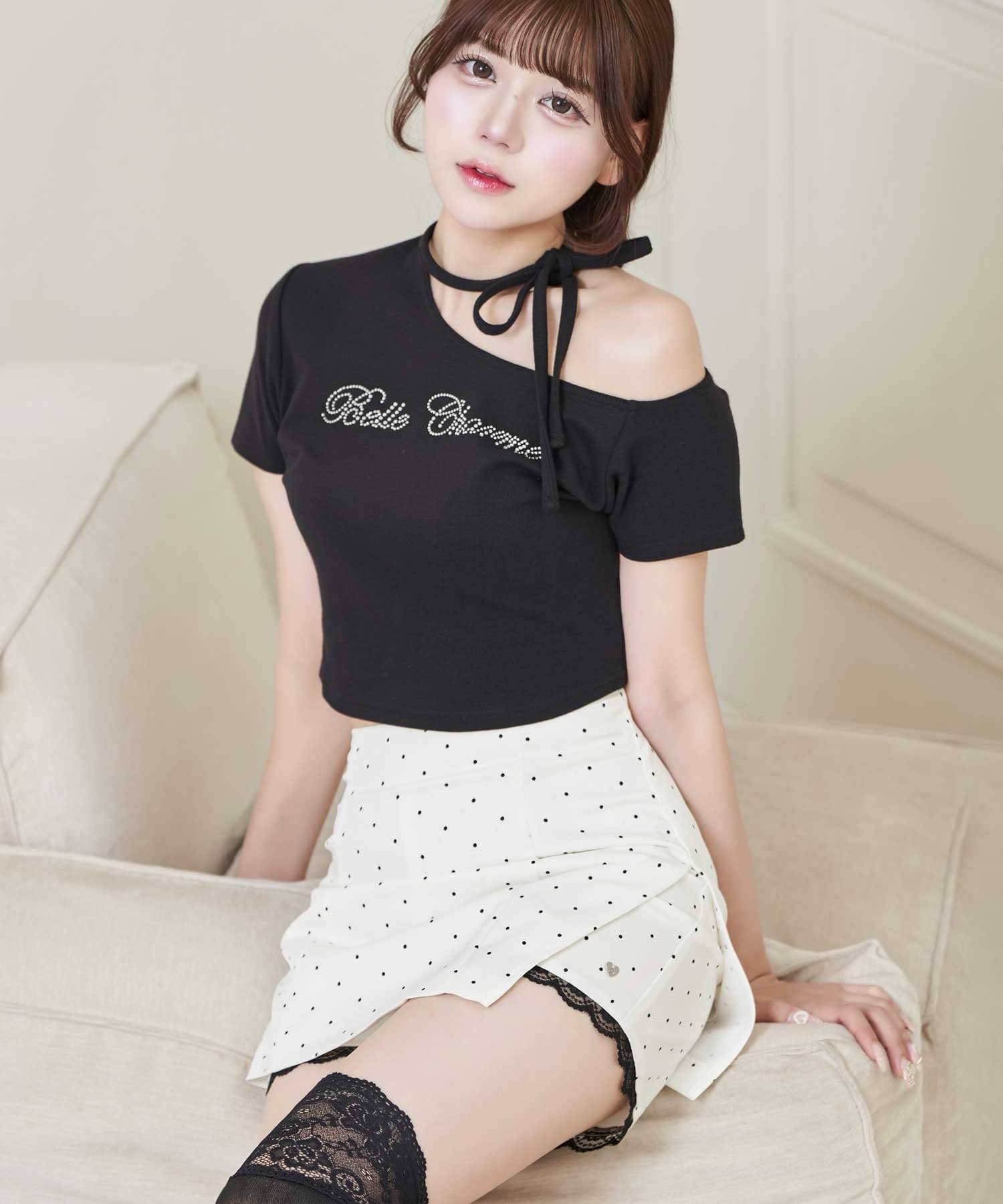 Belle Charme(ベルシャルム) Lace Layered Tight Skirt