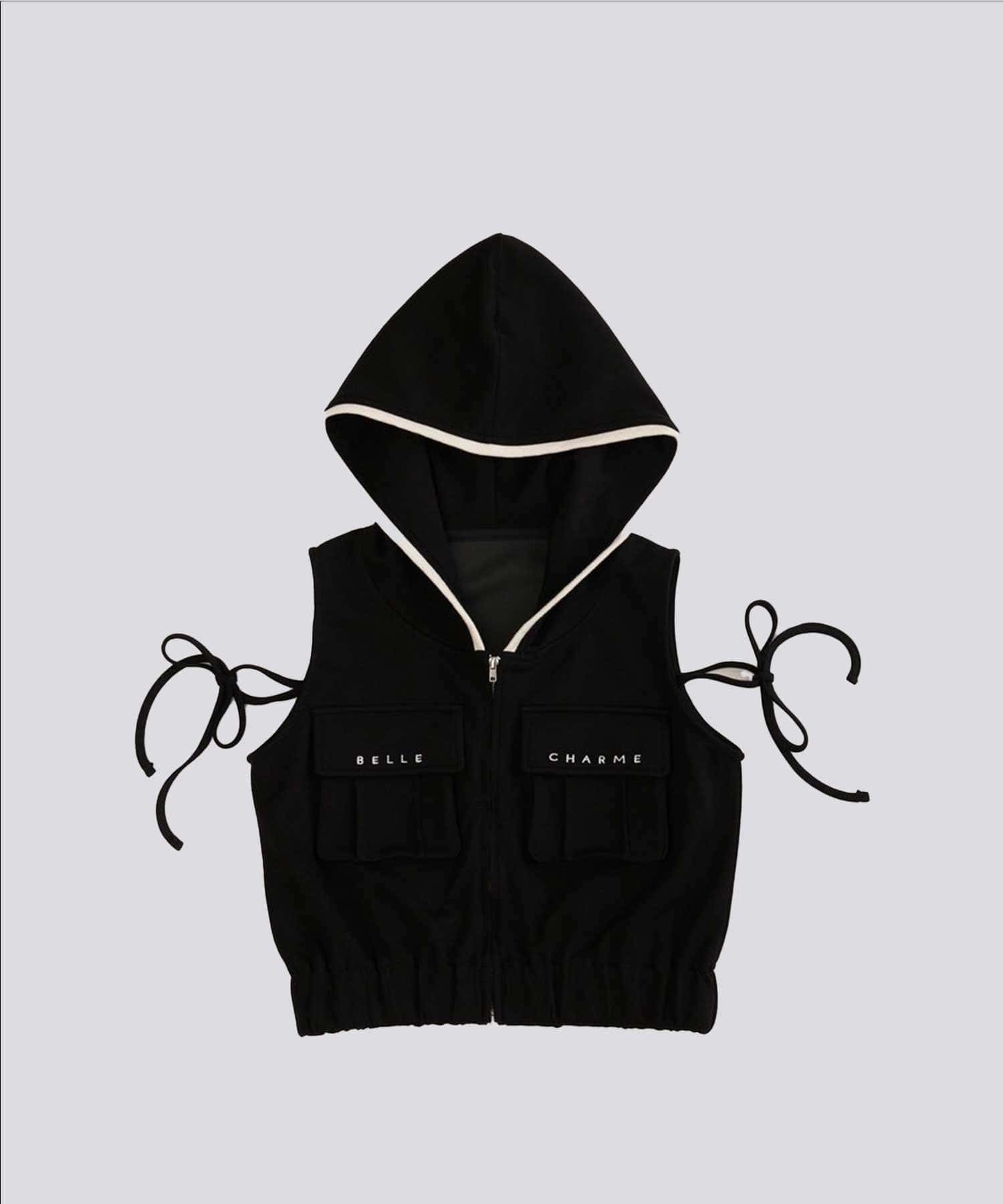 Belle Charme(ベルシャルム) Logo Pocket Sleevless Blouson