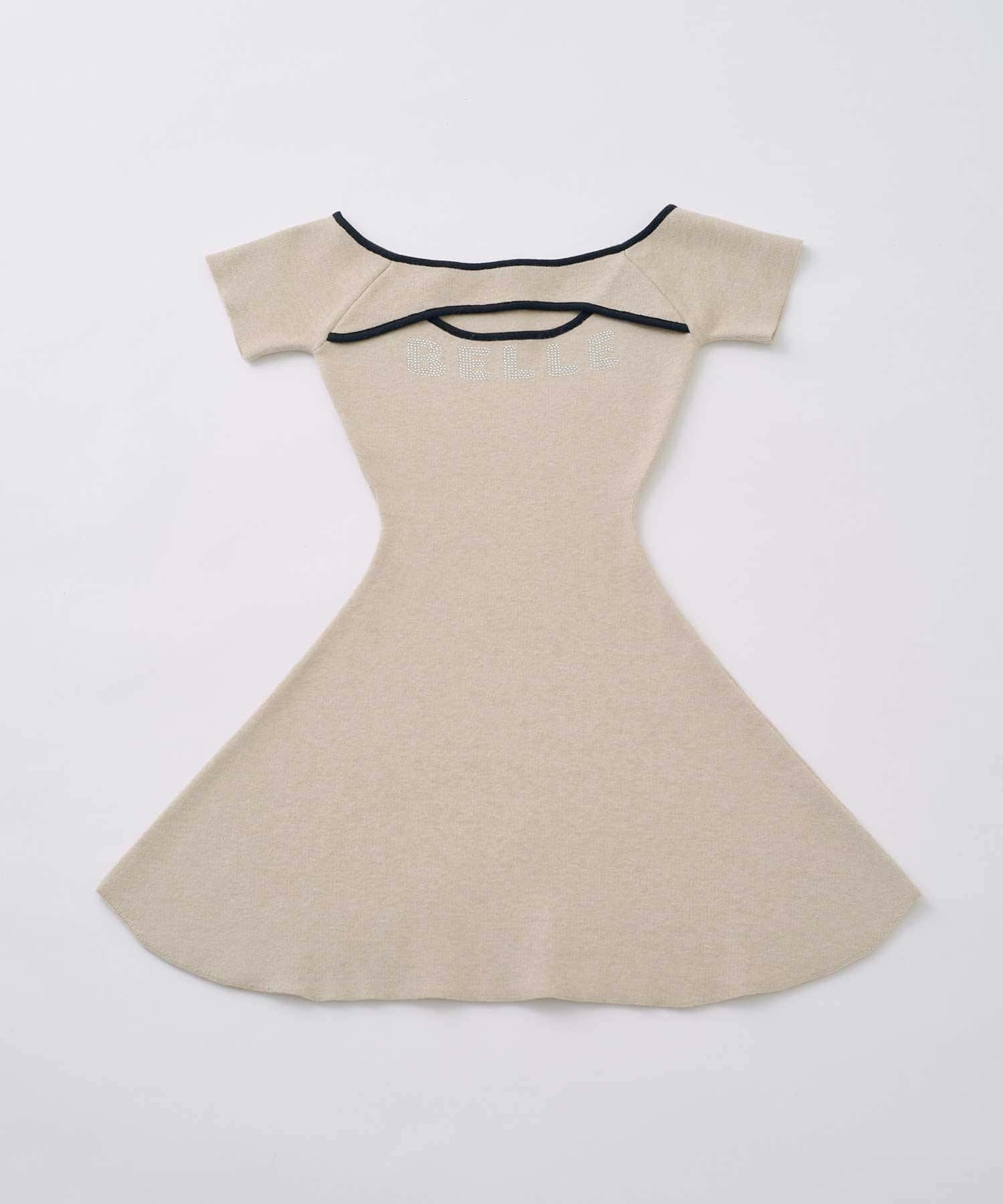 Belle Charme(ベルシャルム) Logo Knit Flare Onepiece