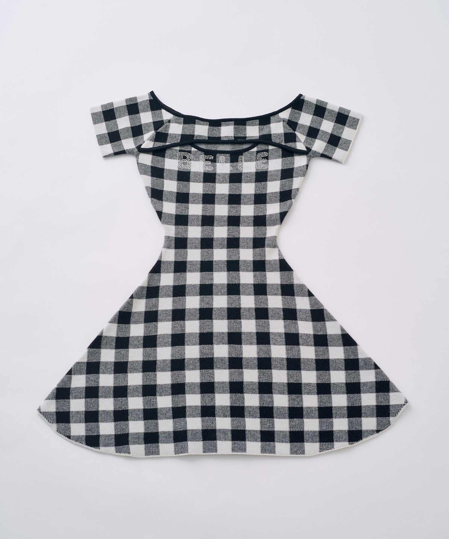 Belle Charme(ベルシャルム) Logo Knit Flare Onepiece