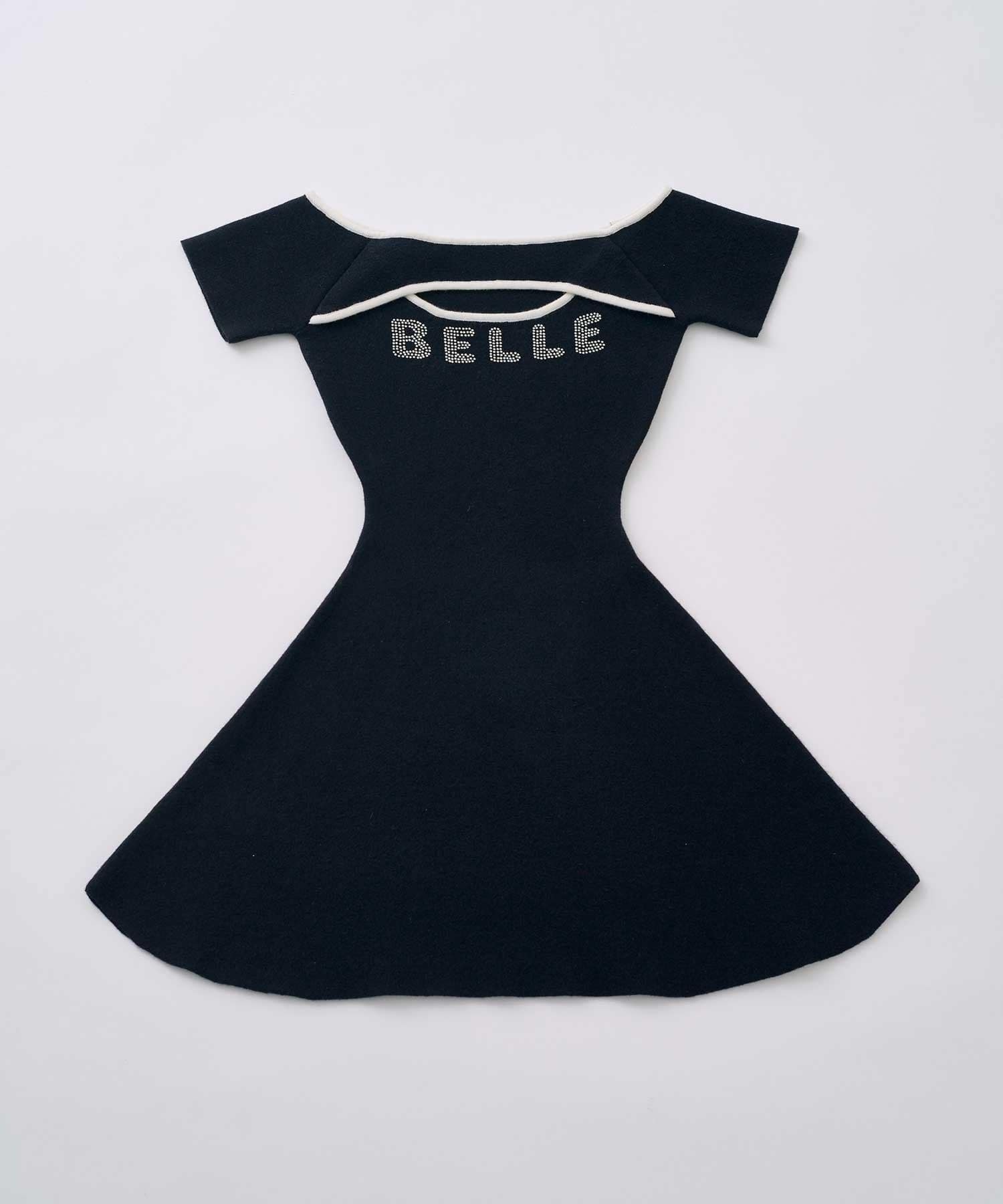 Belle Charme(ベルシャルム) Logo Knit Flare Onepiece