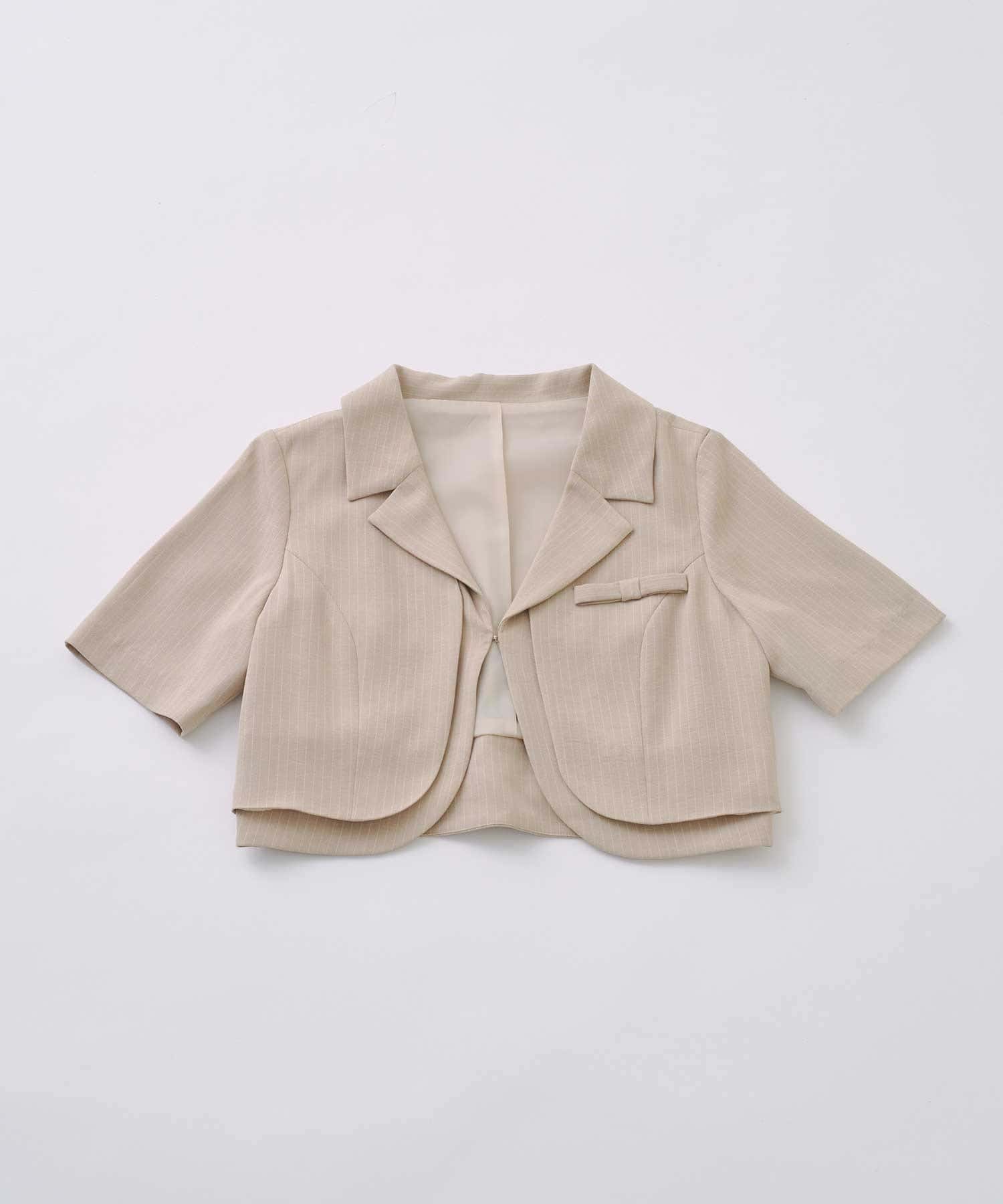 Belle Charme(ベルシャルム) Mini Ribbon Short Sleeve Jacket