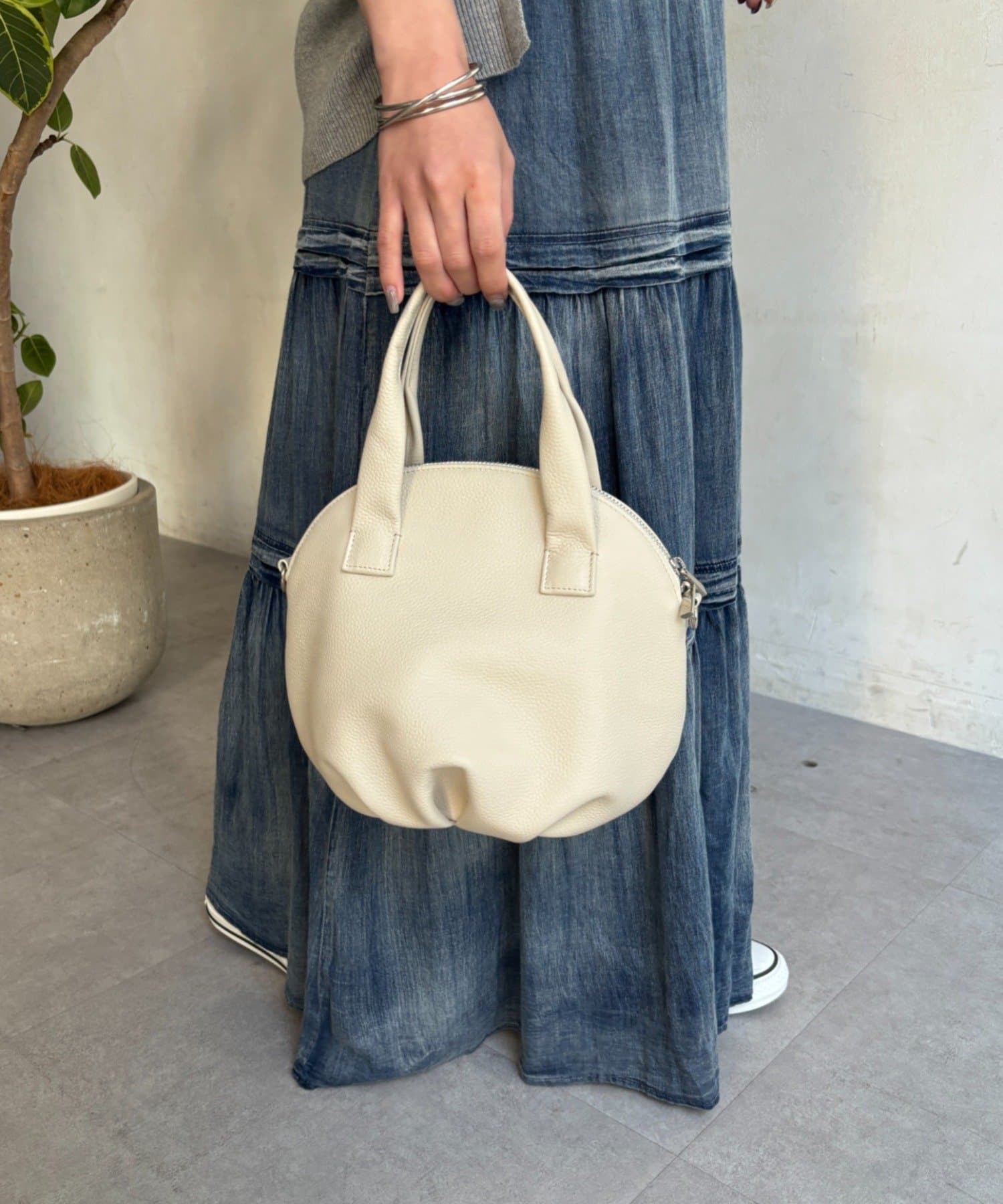 本革ギャザーボストンBAG