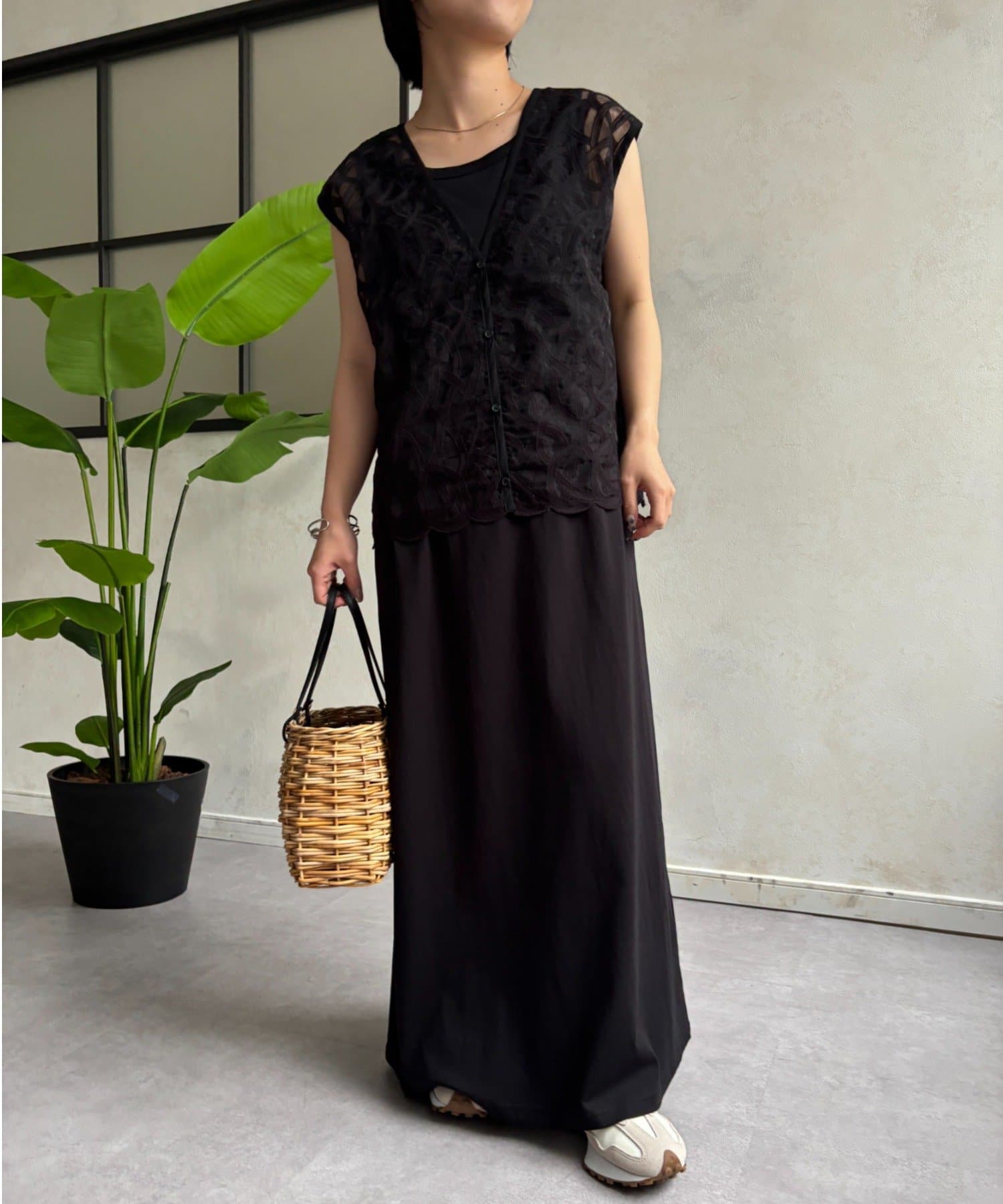 Jena　espace merveilleux(ジェナ　エスパスメルヴェイユ) 刺繍レースセットワンピース