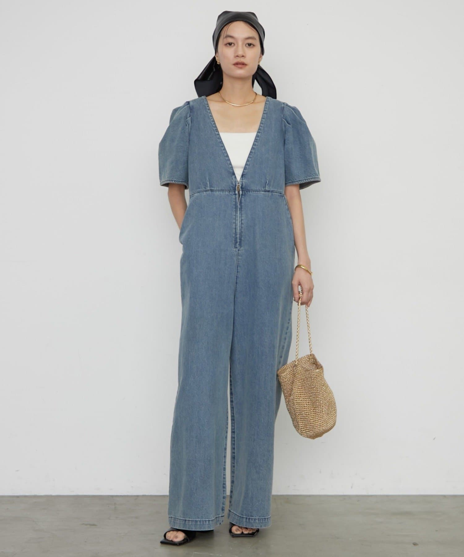 LOUNGEDRESS(ラウンジドレス) デニムパフオールインワン