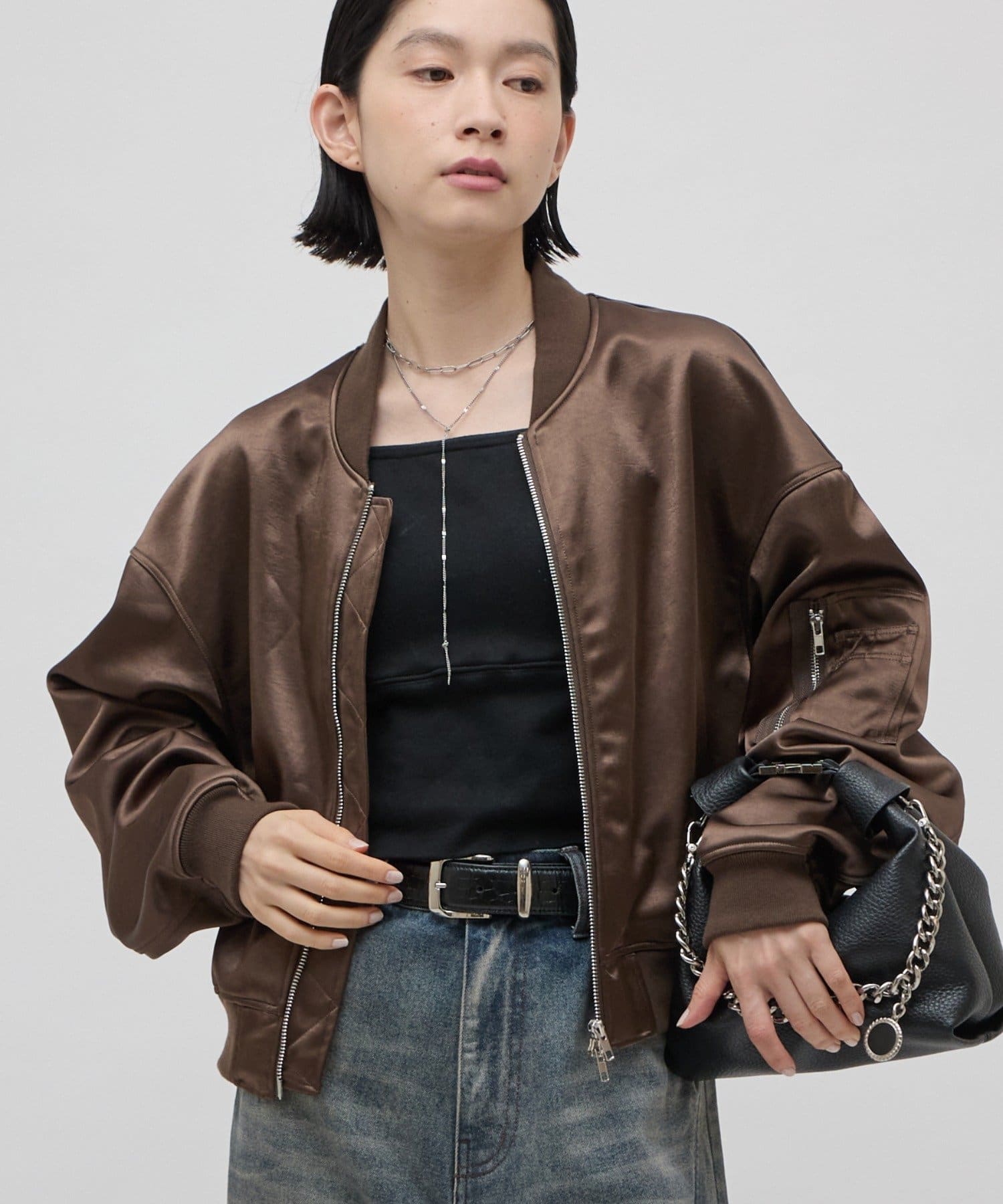 Lui's(ルイス) サテンボンディングダブルZIP MA-1
