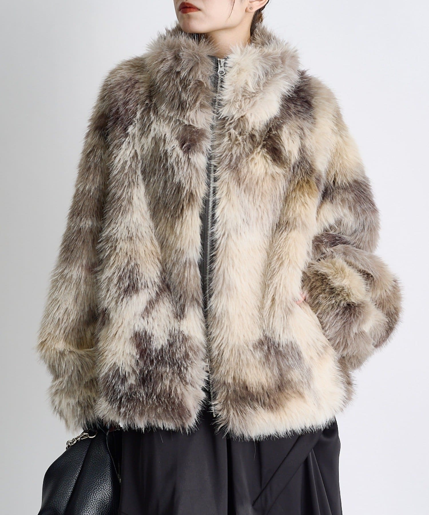 Lui's(ルイス) MIX柄エコファーコートジャケット