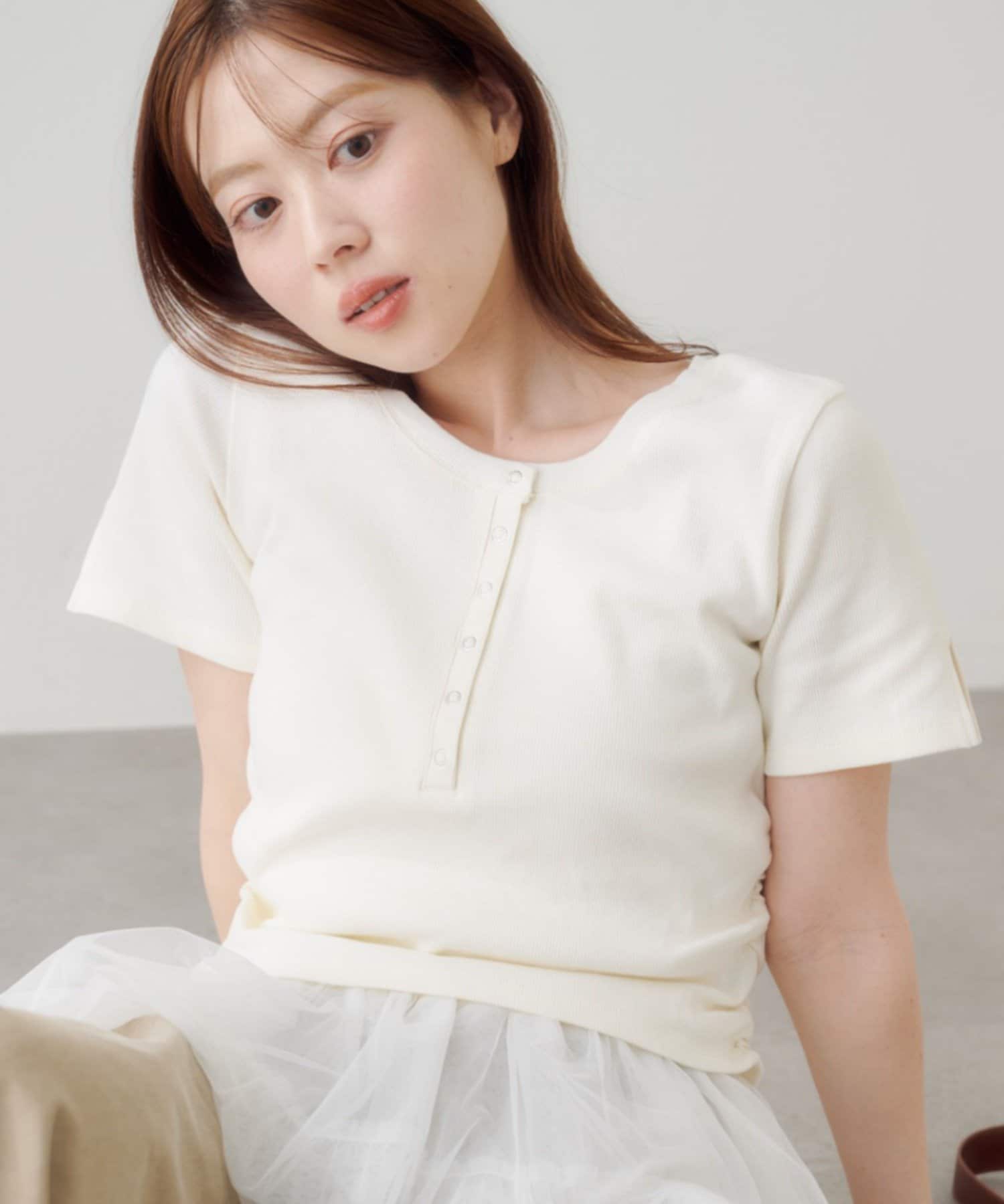 Kastane(カスタネ) 【5.31(日)0:00発売/WEB限定/無地＆ドット＆ボーダー】リブヘンリーTEE