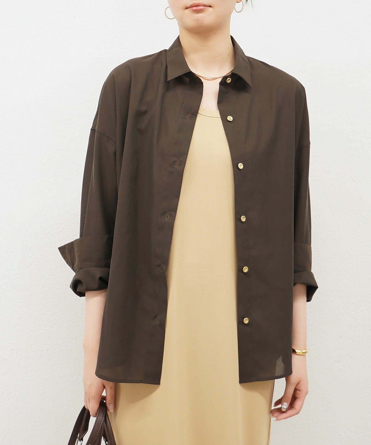 LOUNGEDRESS(ラウンジドレス) ≪オフィスカジュアル対応≫リヨセルシャツ