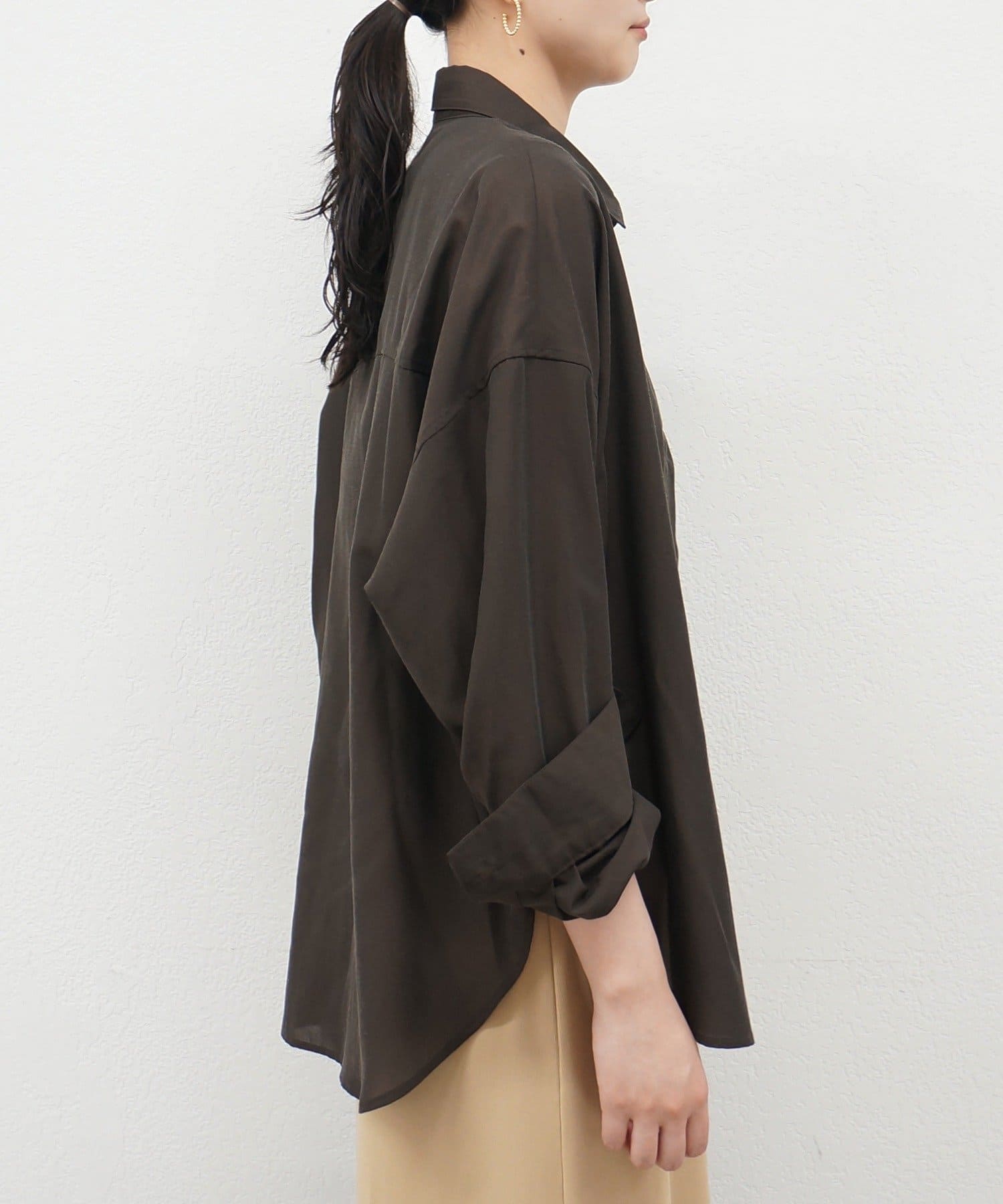 LOUNGEDRESS(ラウンジドレス) ≪オフィスカジュアル対応≫リヨセルシャツ