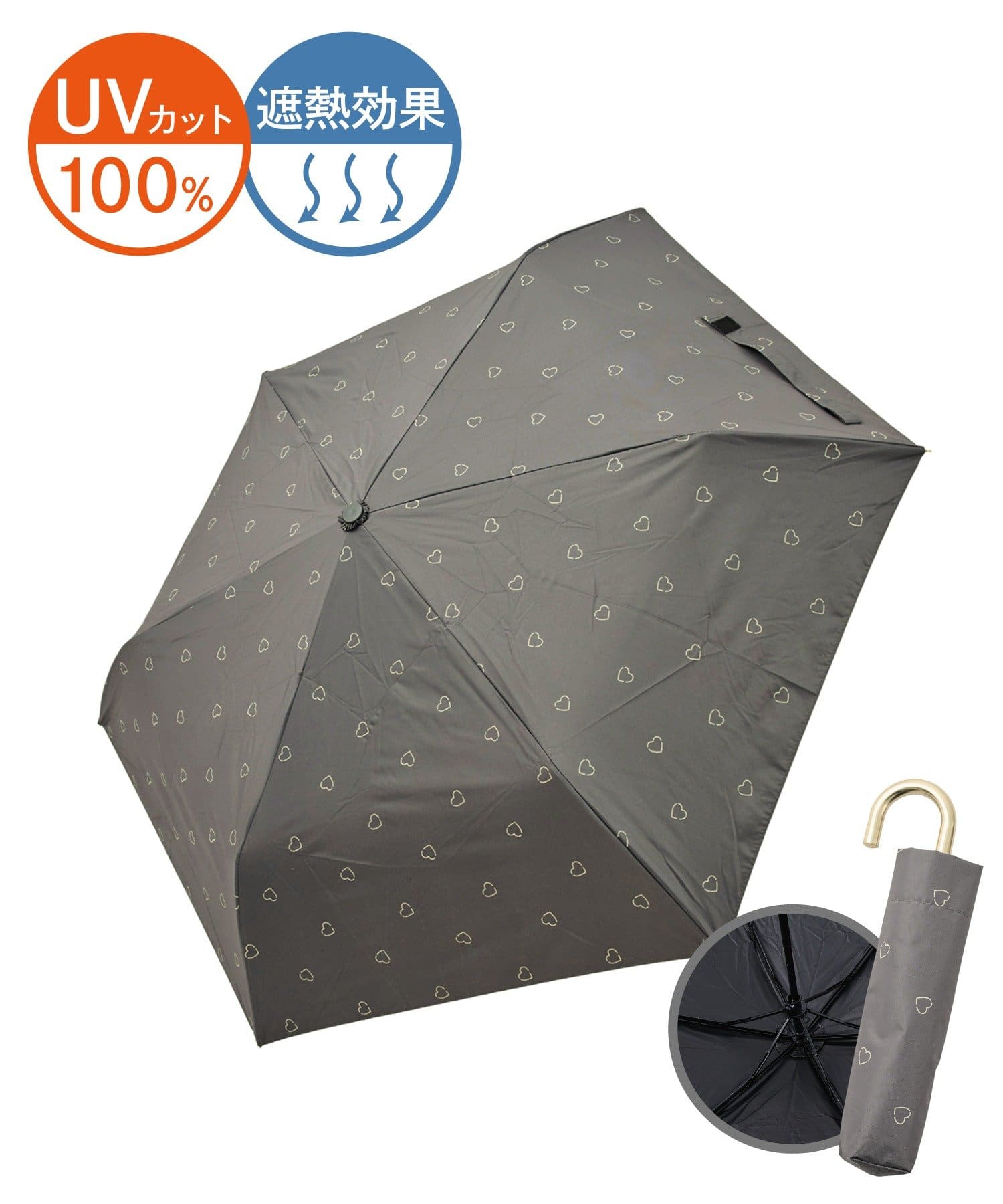 3COINS(スリーコインズ) 晴雨兼用折傘プチハート