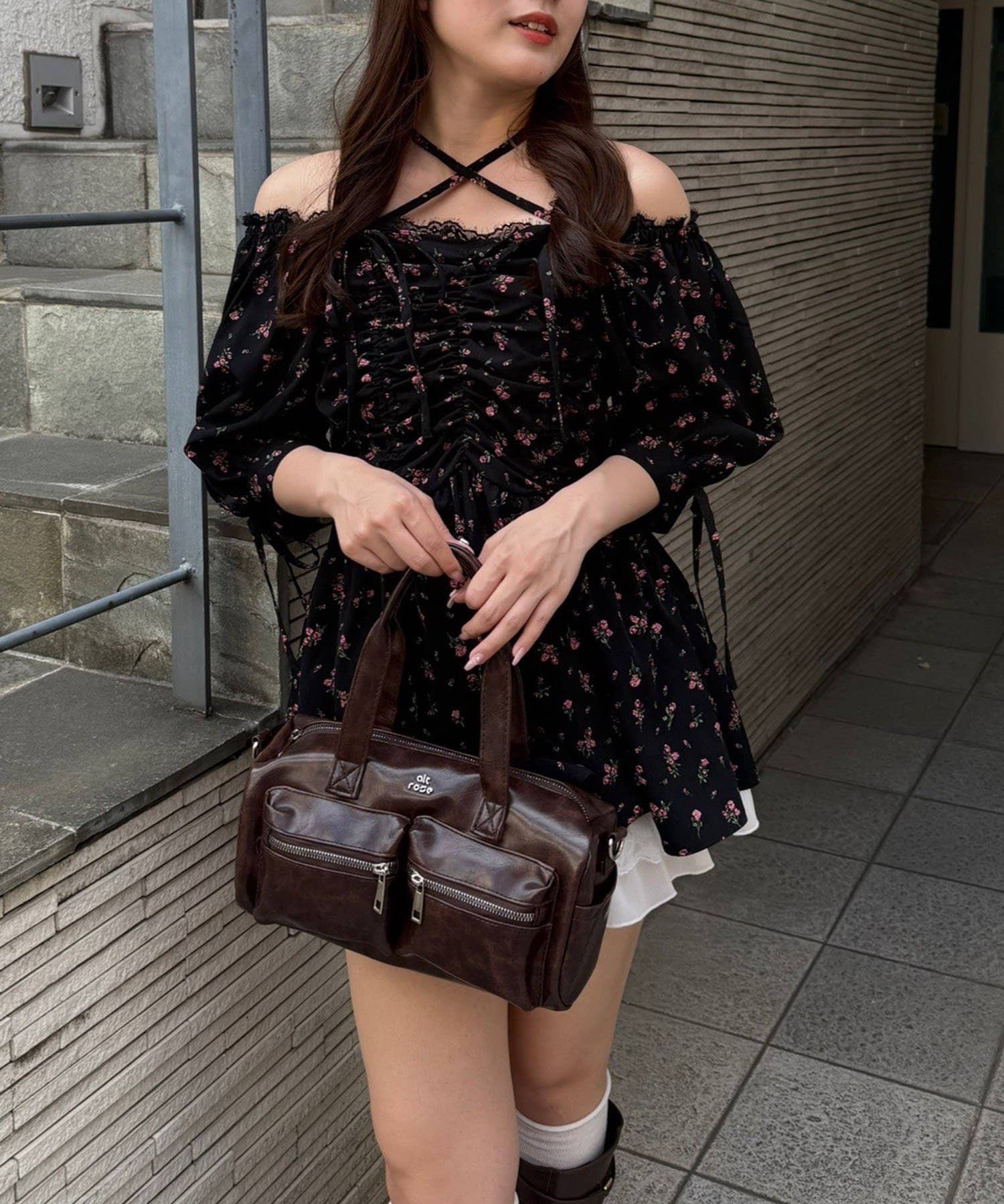 NICE CLAUP / OLIVE des OLIVE OUTLET(ナイスクラップ  / オリーブ デ オリーブ アウトレット) 【ANOTHER BRANCH】ドロストリボンチュニックブラウス