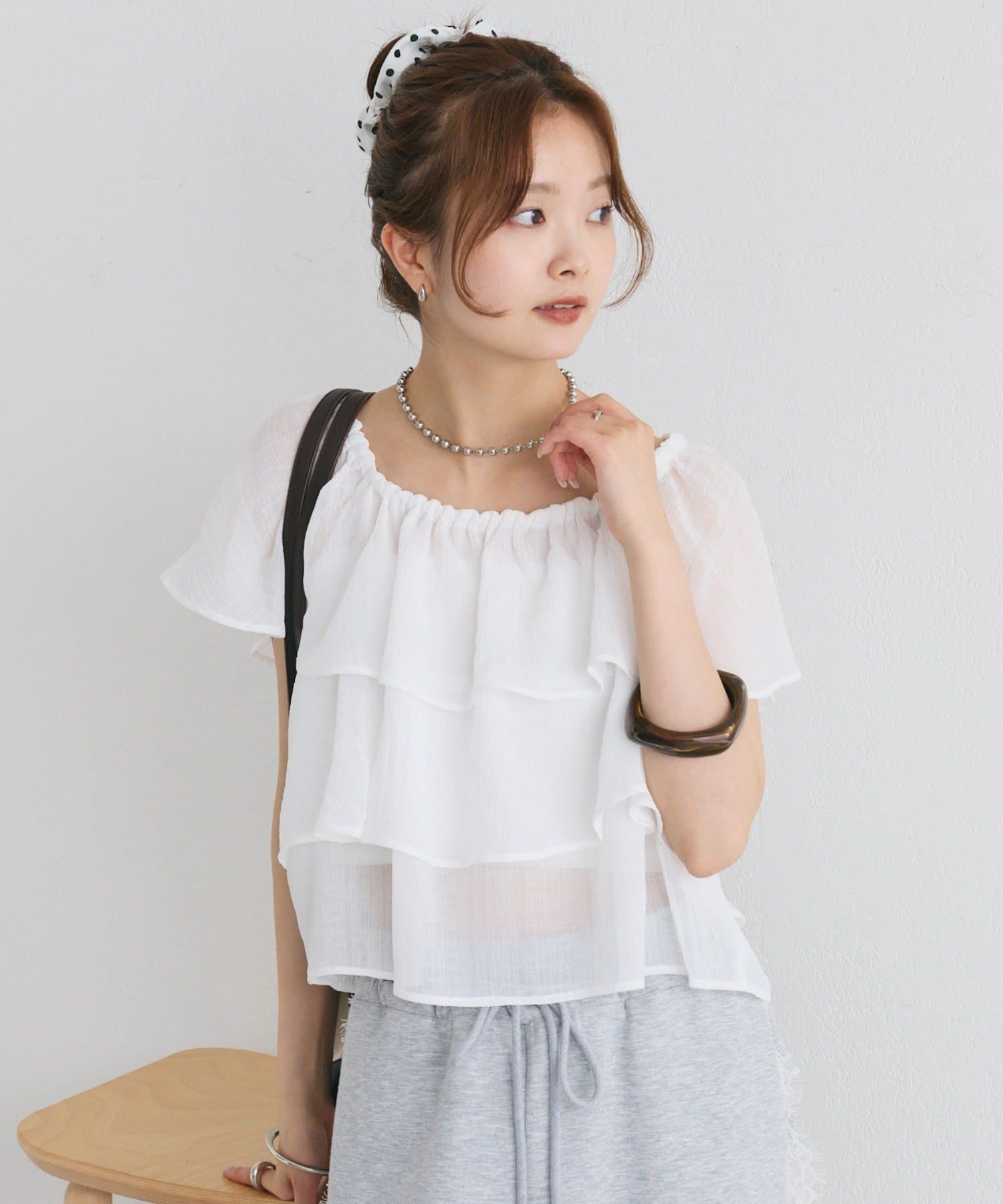 mystic(ミスティック) 【4日間限定15%OFF】フリルティアードブラウス