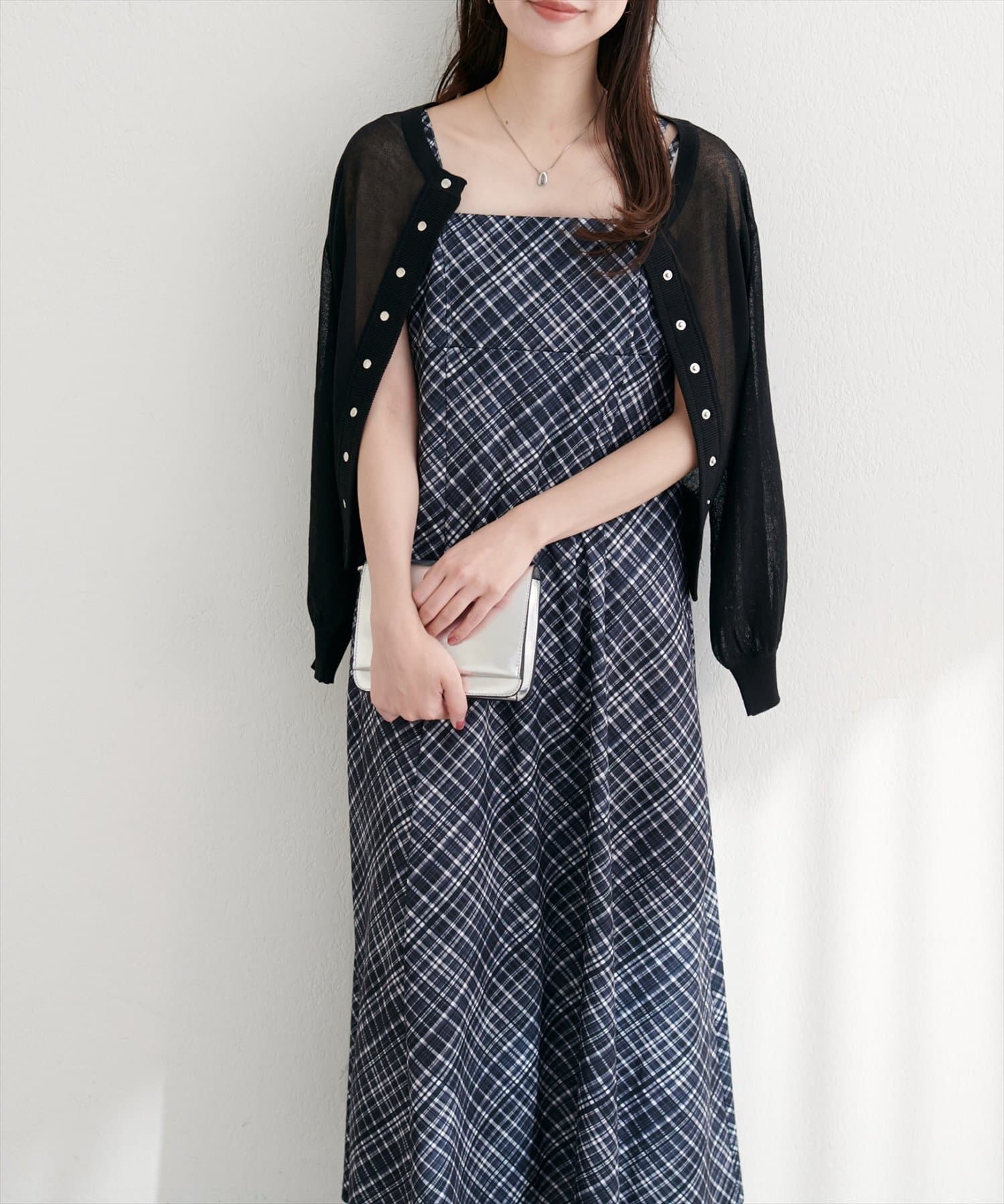 natural couture(ナチュラルクチュール) カットジョーゼットキャミワンピース
