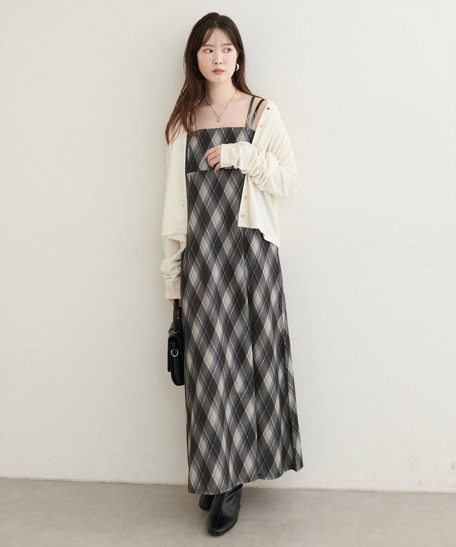 natural couture(ナチュラルクチュール) カットジョーゼットキャミワンピース
