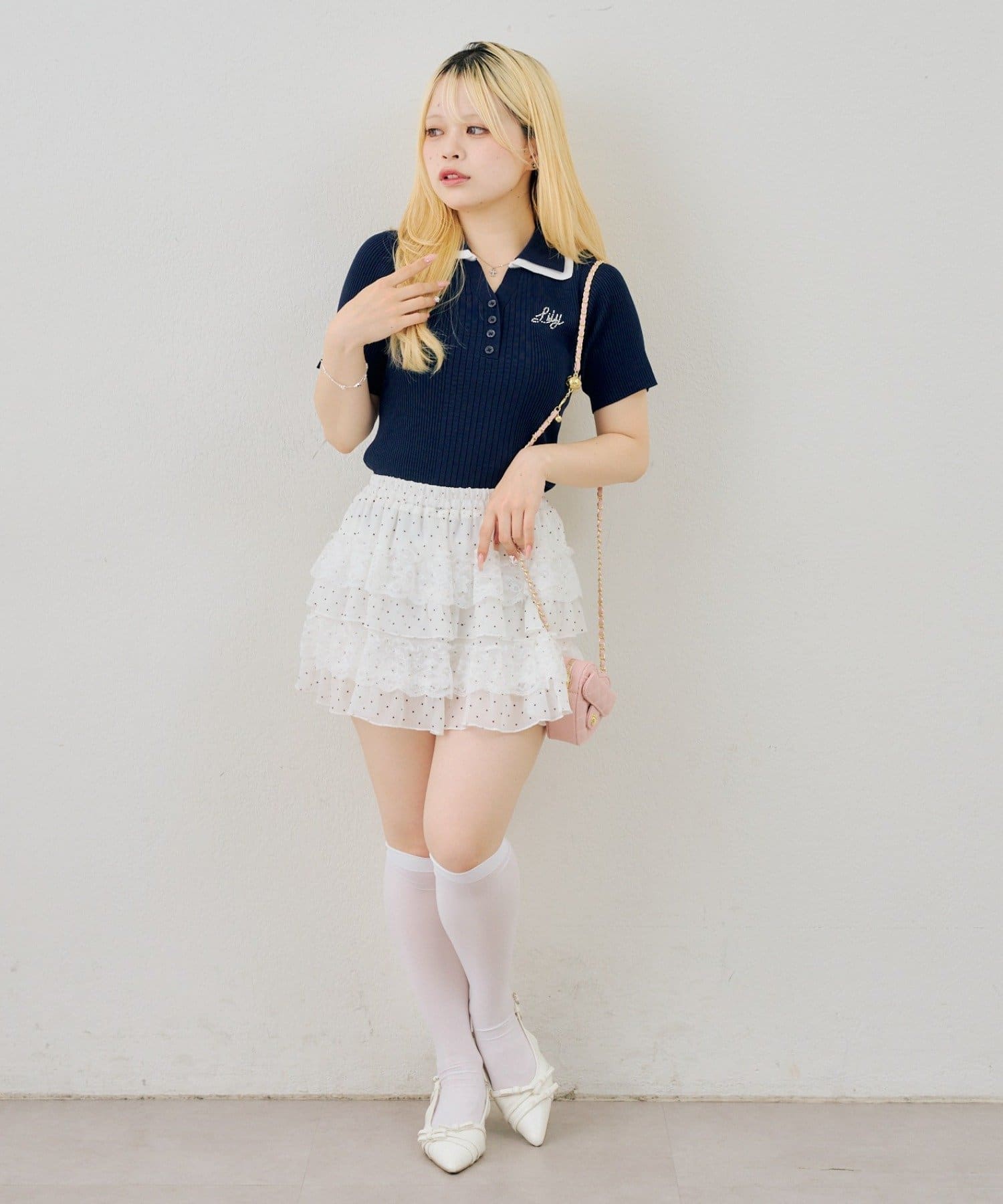 NICE CLAUP / OLIVE des OLIVE OUTLET(ナイスクラップ  / オリーブ デ オリーブ アウトレット) 【continuer】2枚衿スキッパーポロ