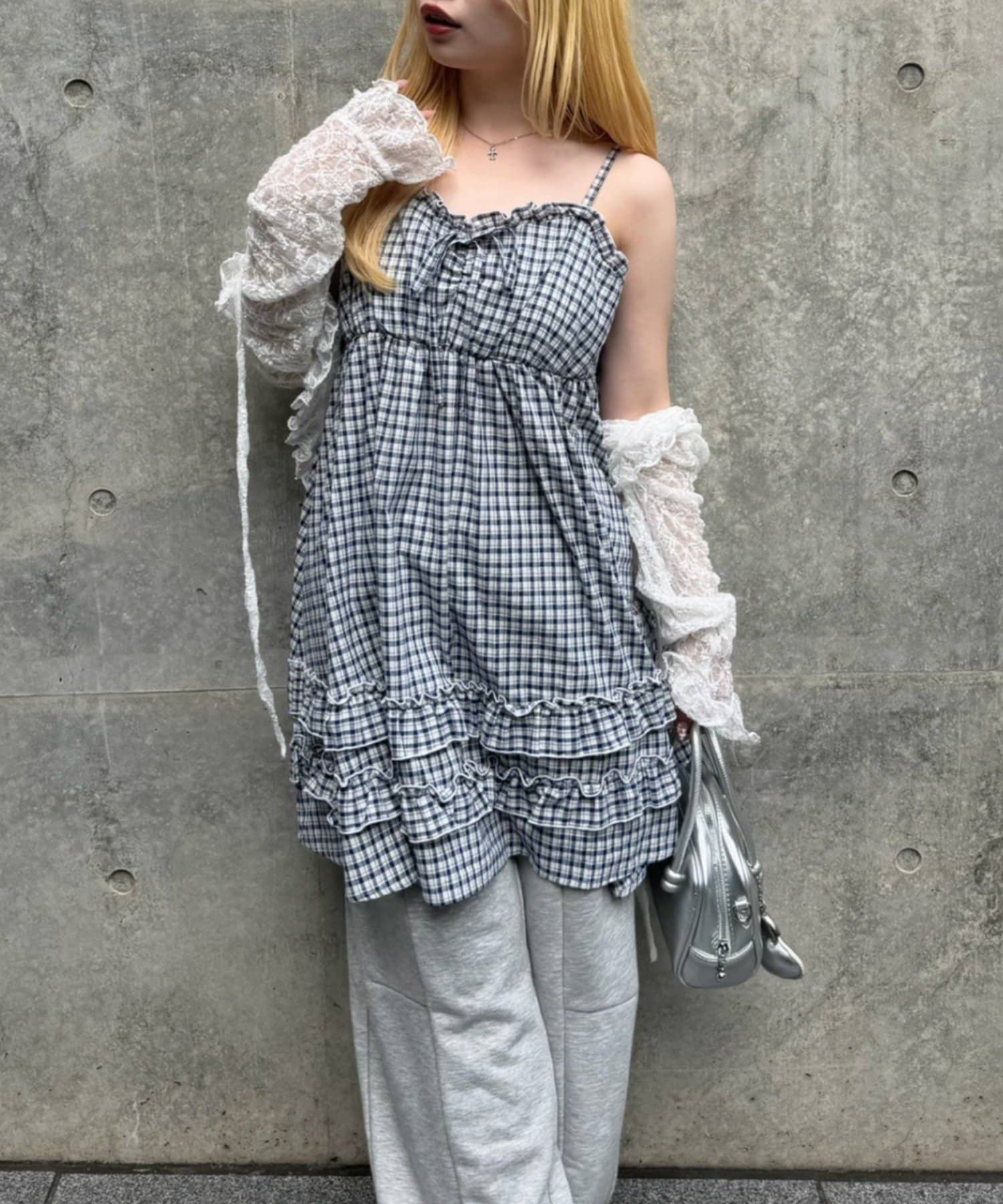 NICE CLAUP / OLIVE des OLIVE OUTLET(ナイスクラップ  / オリーブ デ オリーブ アウトレット) 【continuer】フリルキャミジャンスカ