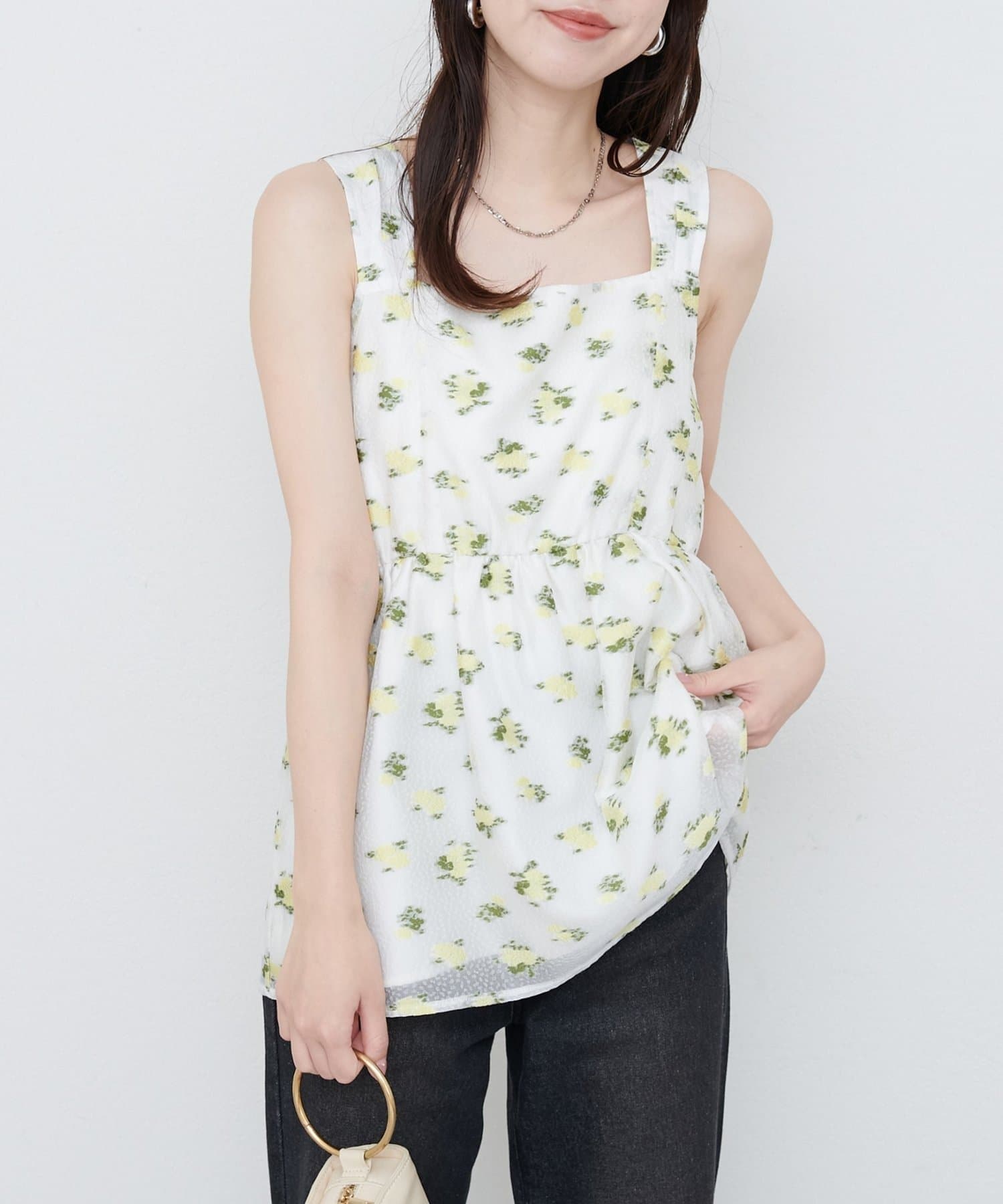 NICE CLAUP / OLIVE des OLIVE OUTLET(ナイスクラップ  / オリーブ デ オリーブ アウトレット) 【natural couture】ジャガードキャトップス