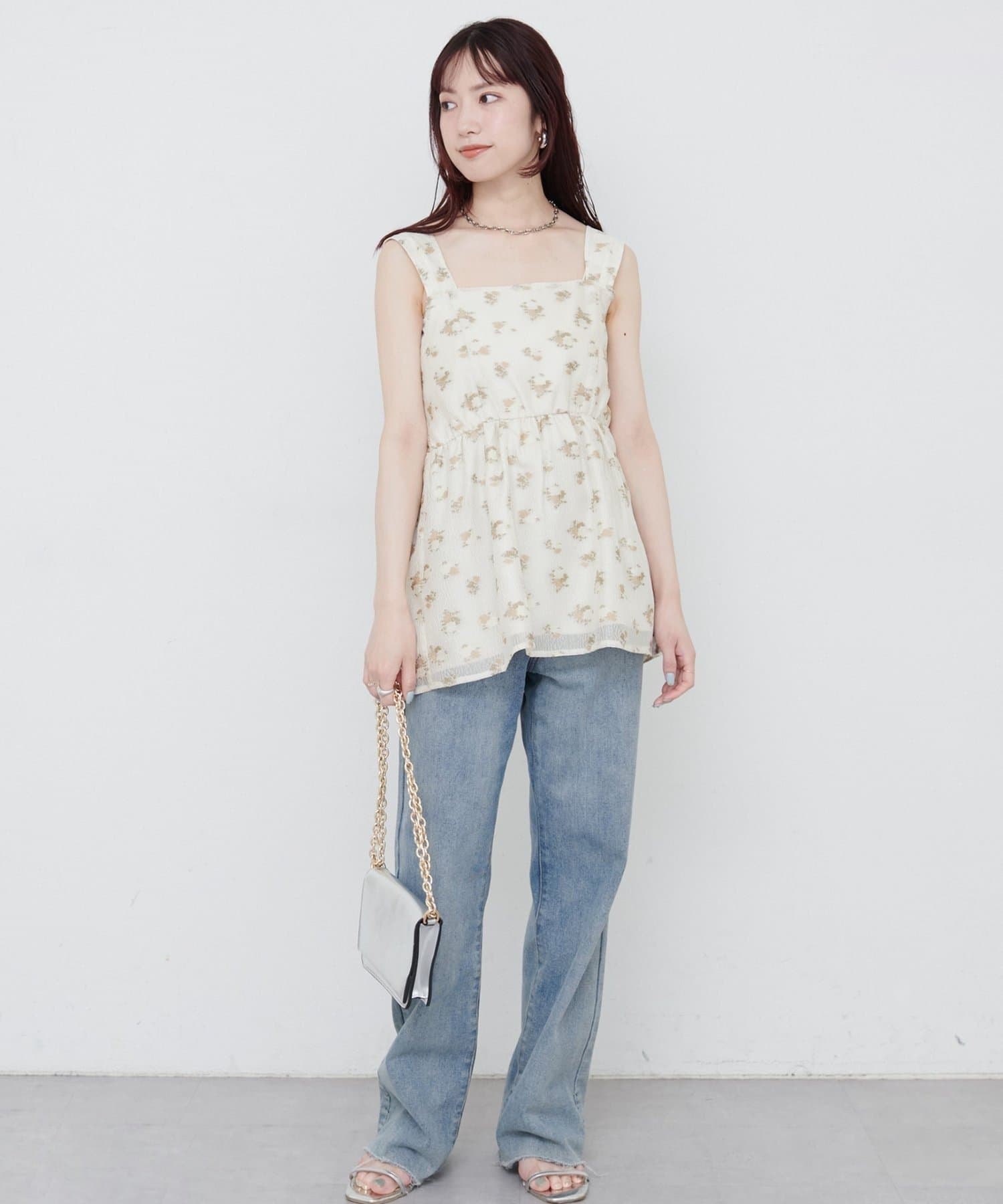 NICE CLAUP / OLIVE des OLIVE OUTLET(ナイスクラップ  / オリーブ デ オリーブ アウトレット) 【natural couture】ジャガードキャトップス