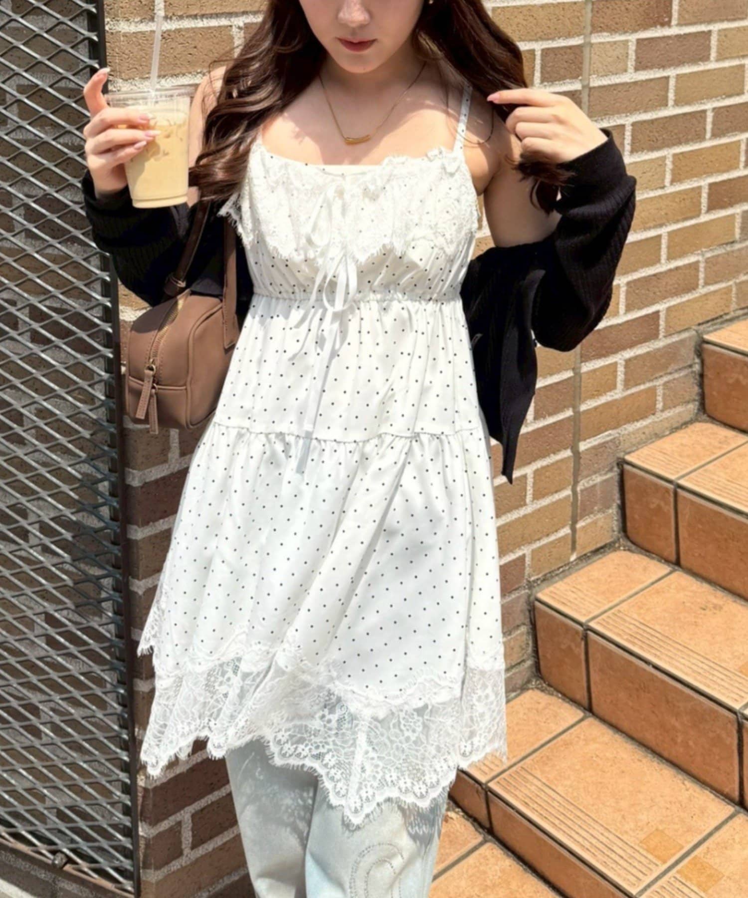 NICE CLAUP / OLIVE des OLIVE OUTLET(ナイスクラップ  / オリーブ デ オリーブ アウトレット) 【continuer】レース付アソートキャミチュニック