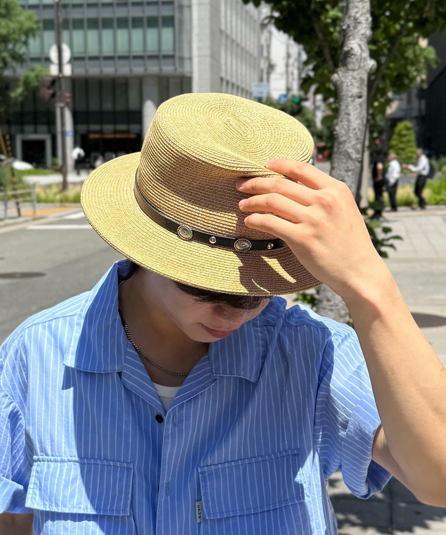 CPCM(シーピーシーエム) レザーベルト付きカンカン帽