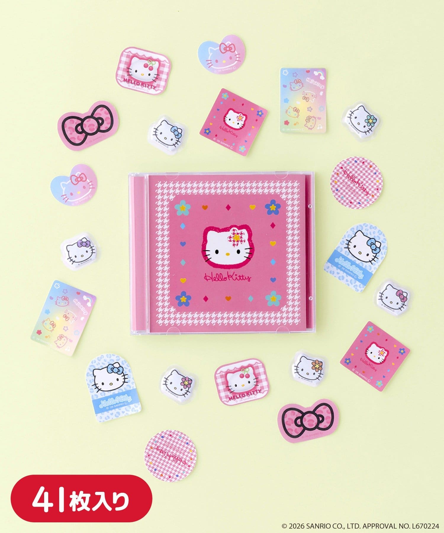3COINS(スリーコインズ) CDケース付きステッカーセット／HELLO KITTY