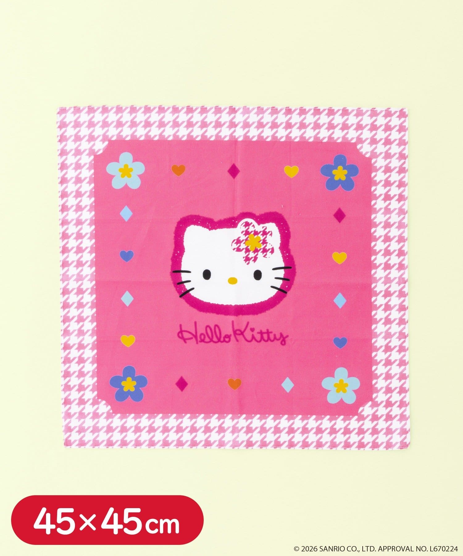 3COINS(スリーコインズ) ハンカチ：45×45cm／HELLO KITTY