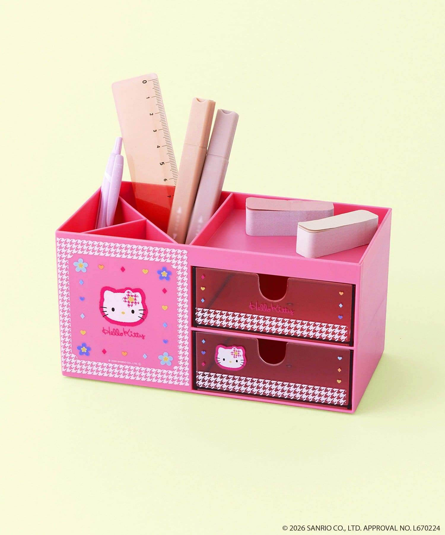 3COINS(スリーコインズ) ペンスタンド付き卓上収納／HELLO KITTY