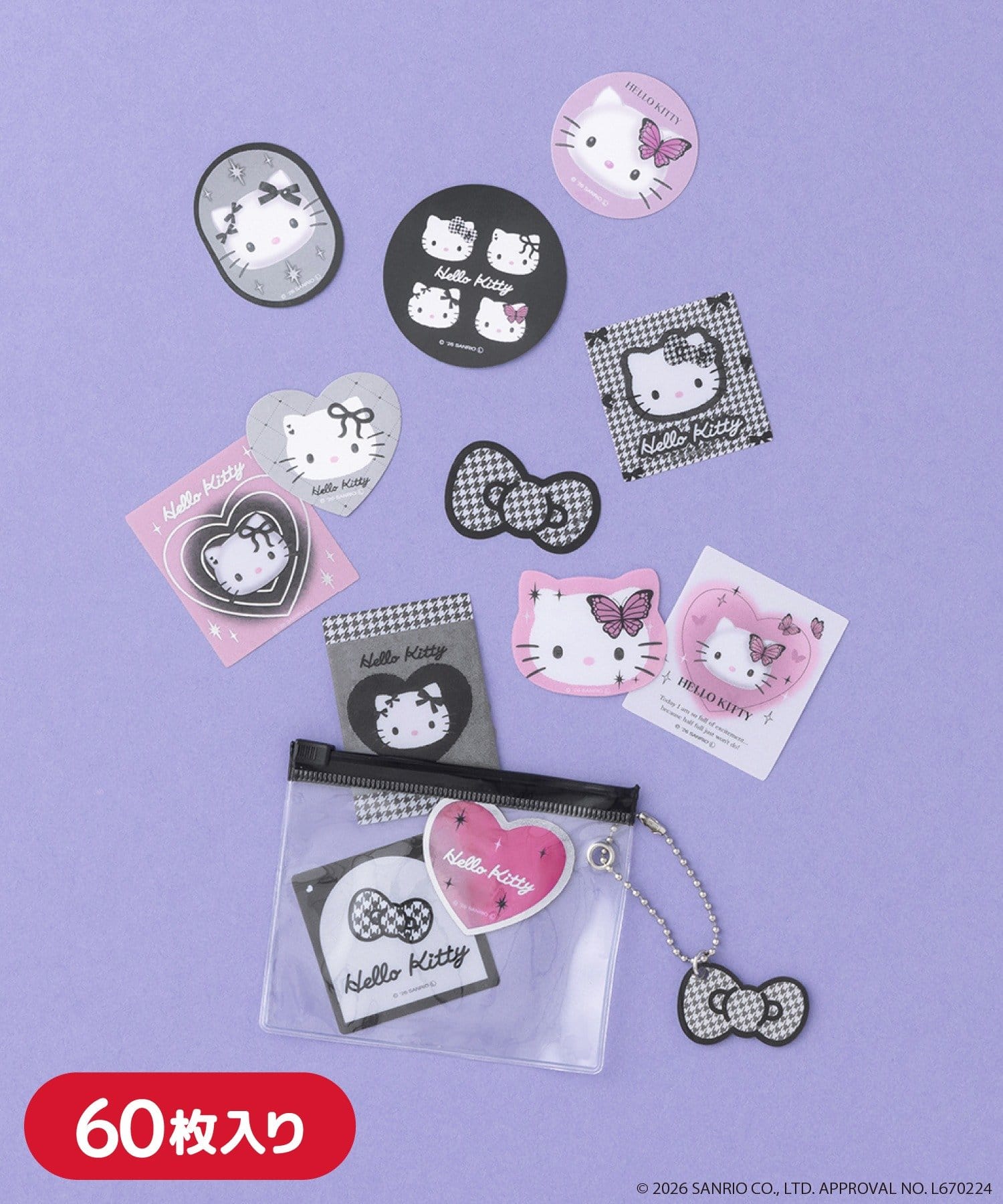 3COINS(スリーコインズ) クリアケース付きステッカーセット／HELLO KITTY