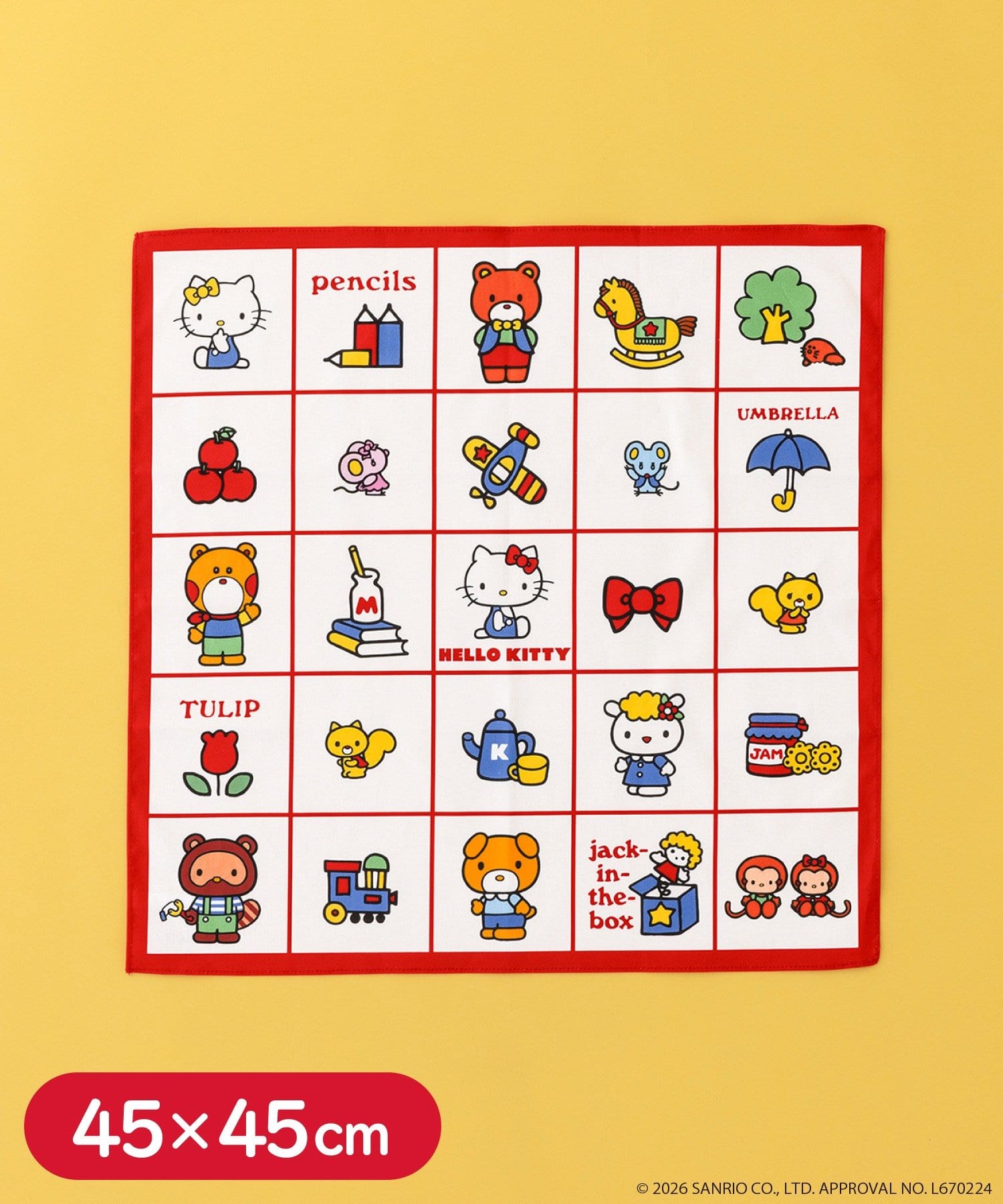 3COINS(スリーコインズ) ハンカチ：45×45cm／HELLO KITTY