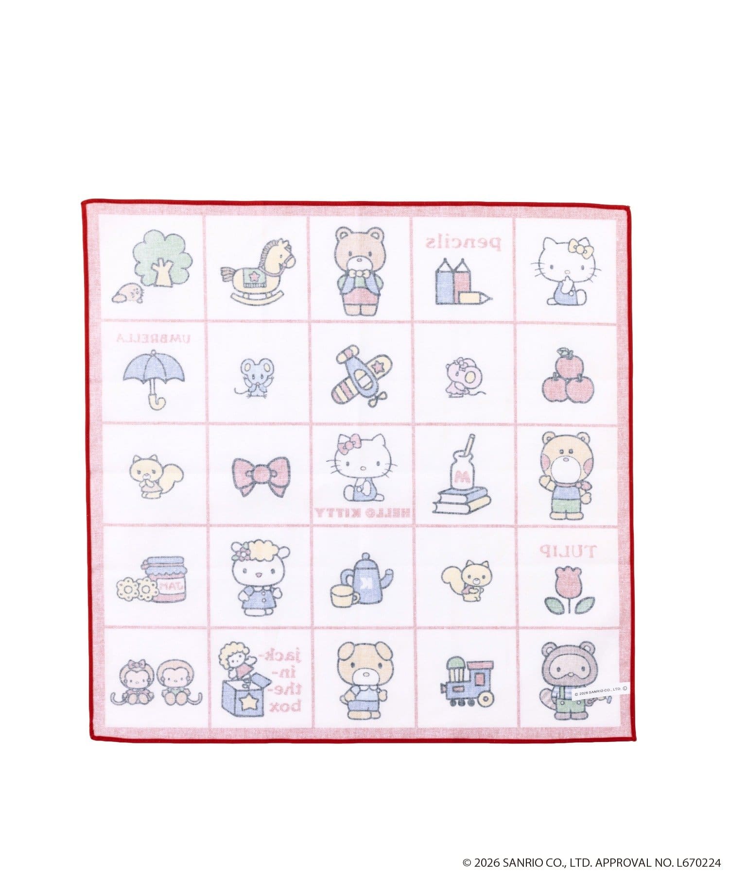 3COINS(スリーコインズ) ハンカチ：45×45cm／HELLO KITTY