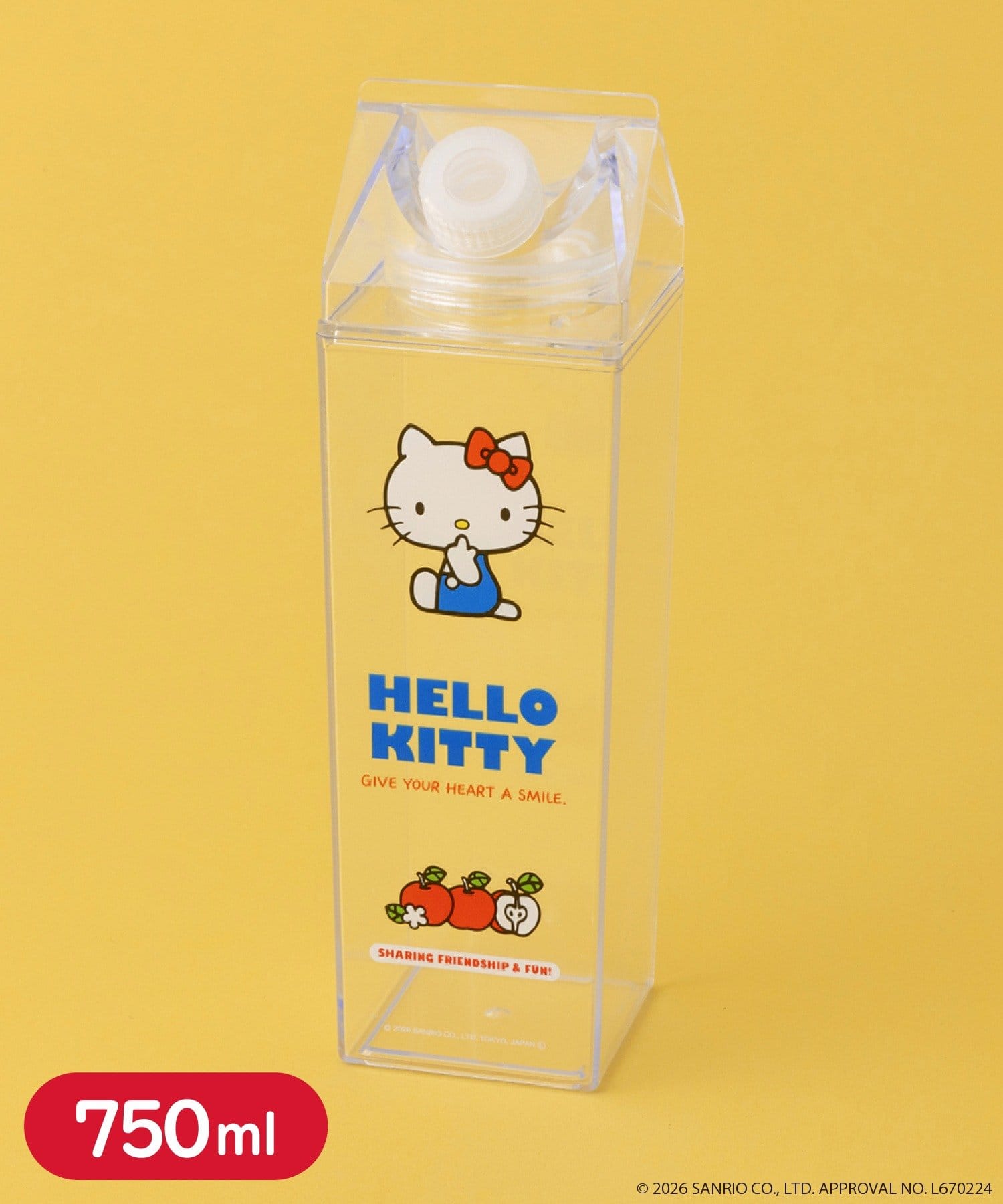 3COINS(スリーコインズ) 牛乳パック風ボトル：750ml／HELLO KITTY