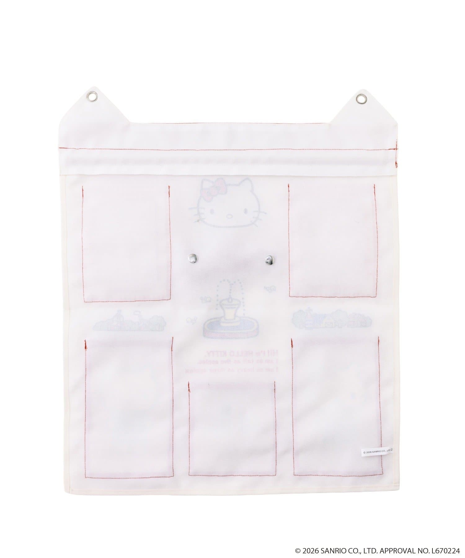 3COINS(スリーコインズ) ビッグウォールポケット：55×45cm／HELLO KITTY